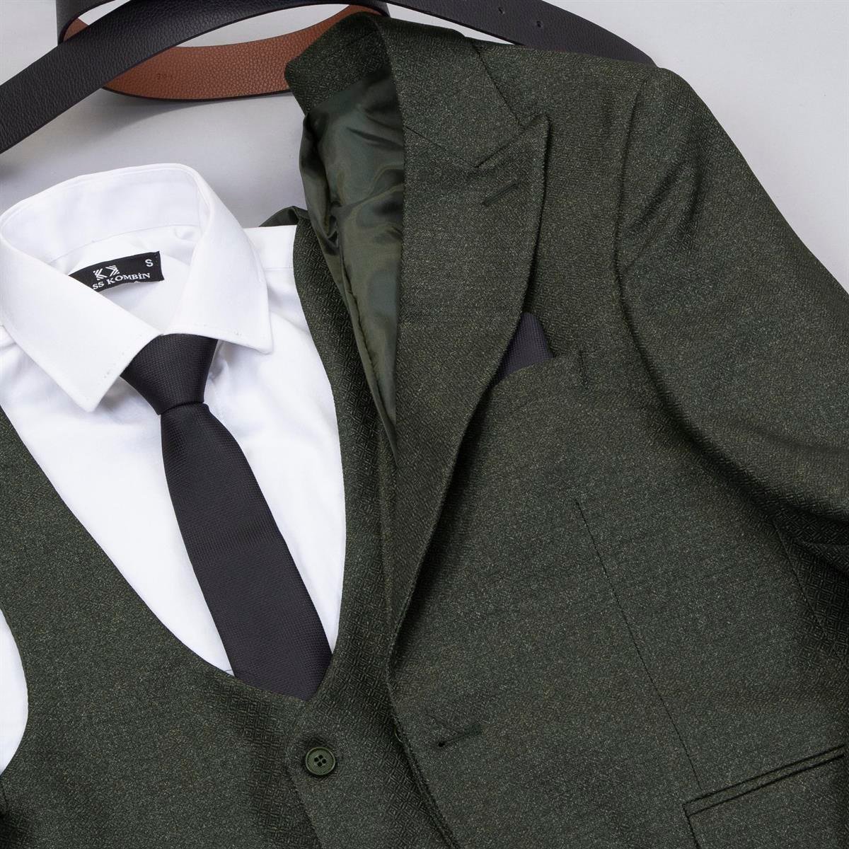 Haki Takım Elbise Kombini