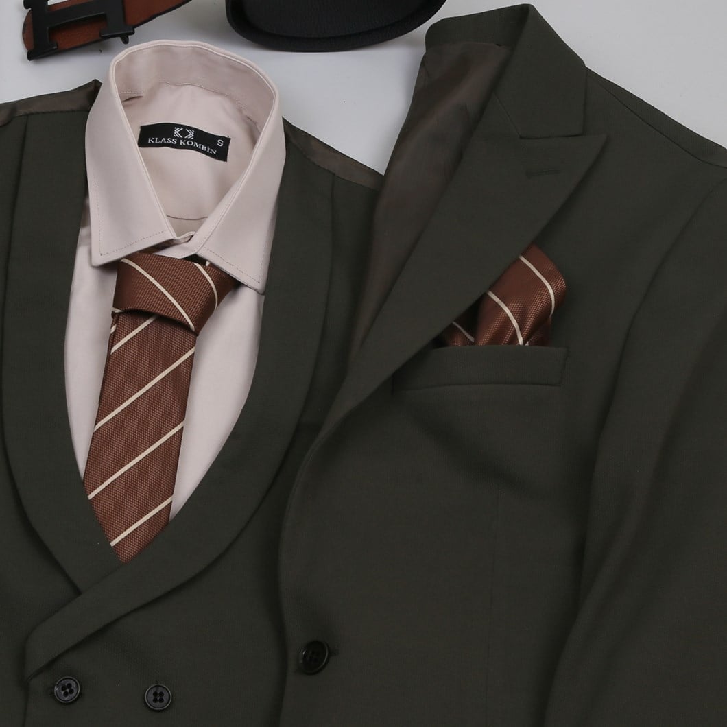 Haki Takım Elbise Kombini