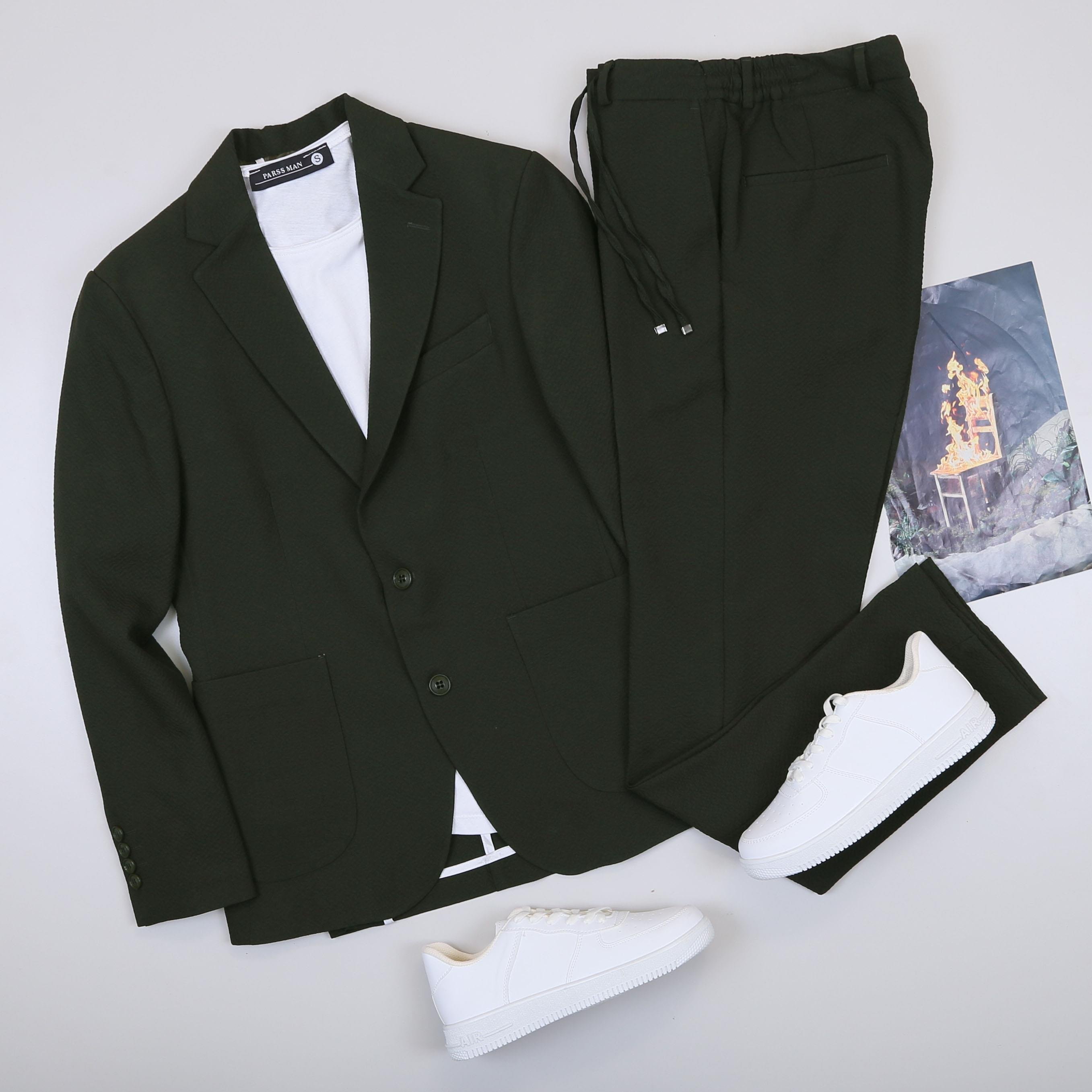 Haki Takım Elbise Kombini