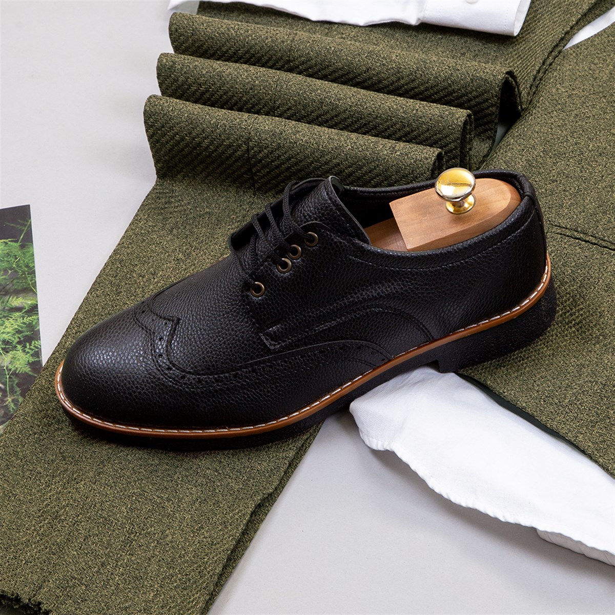 Haki Takım Elbise Kombini