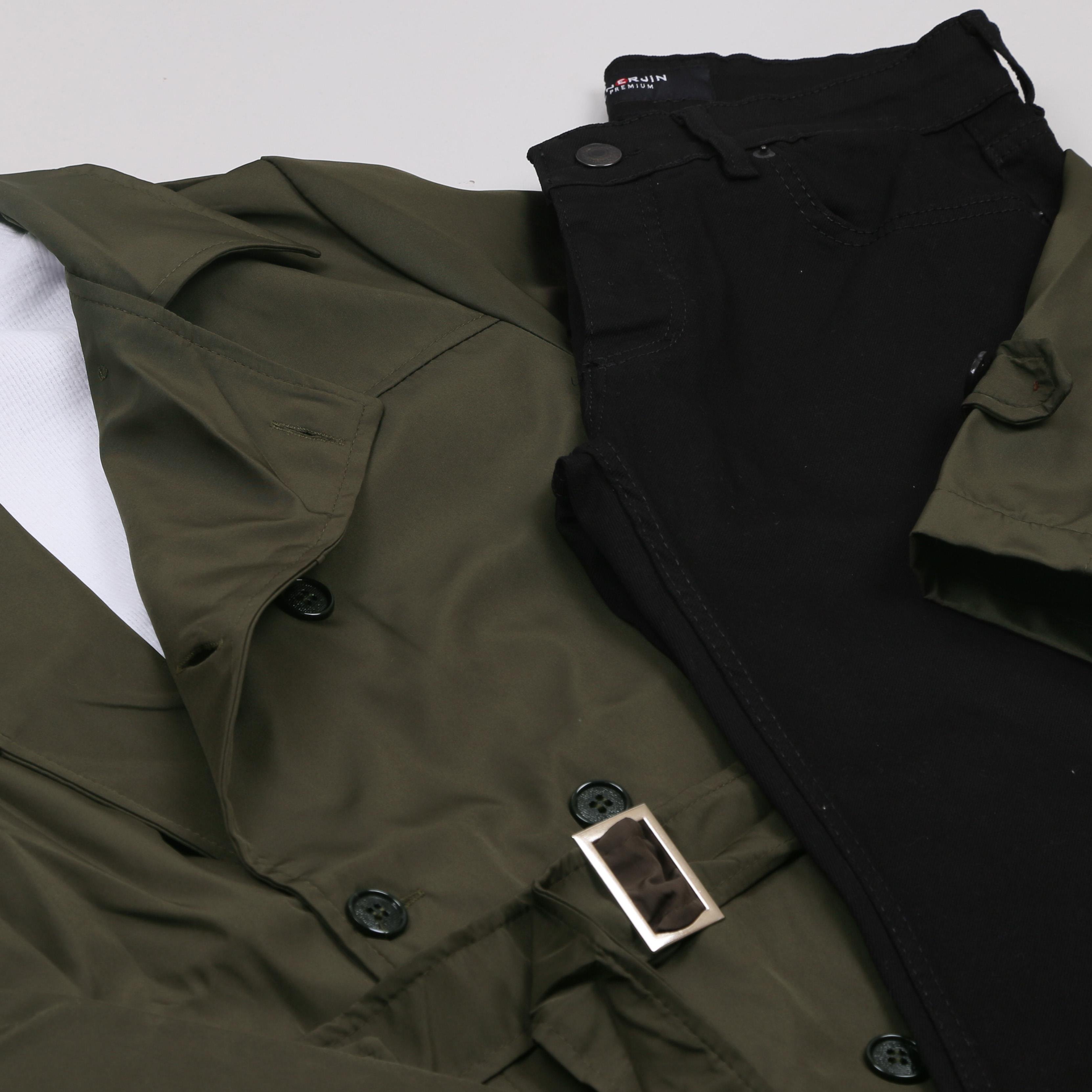 haki trençkot kombini