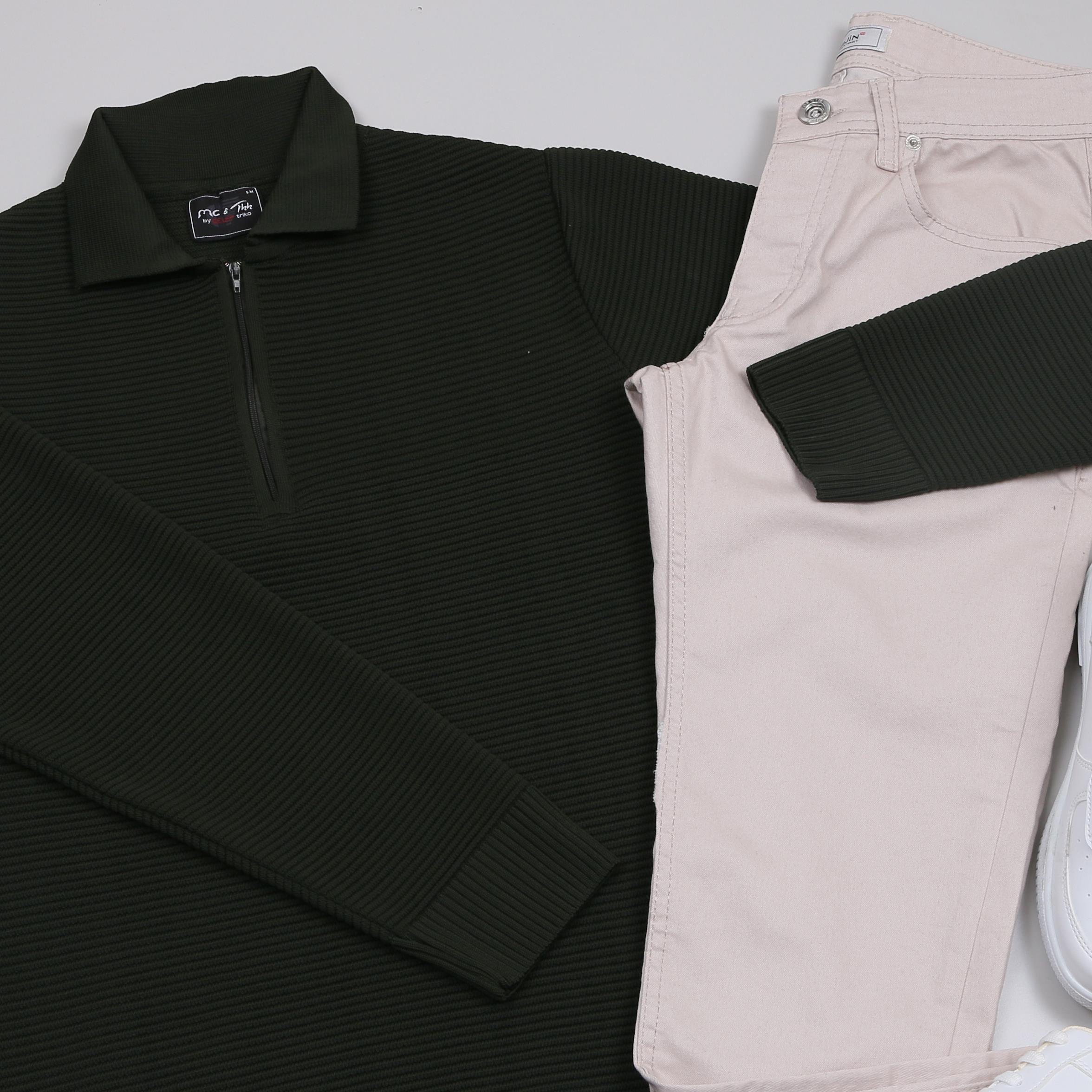 Haki triko Kazak bej kot Pantolon