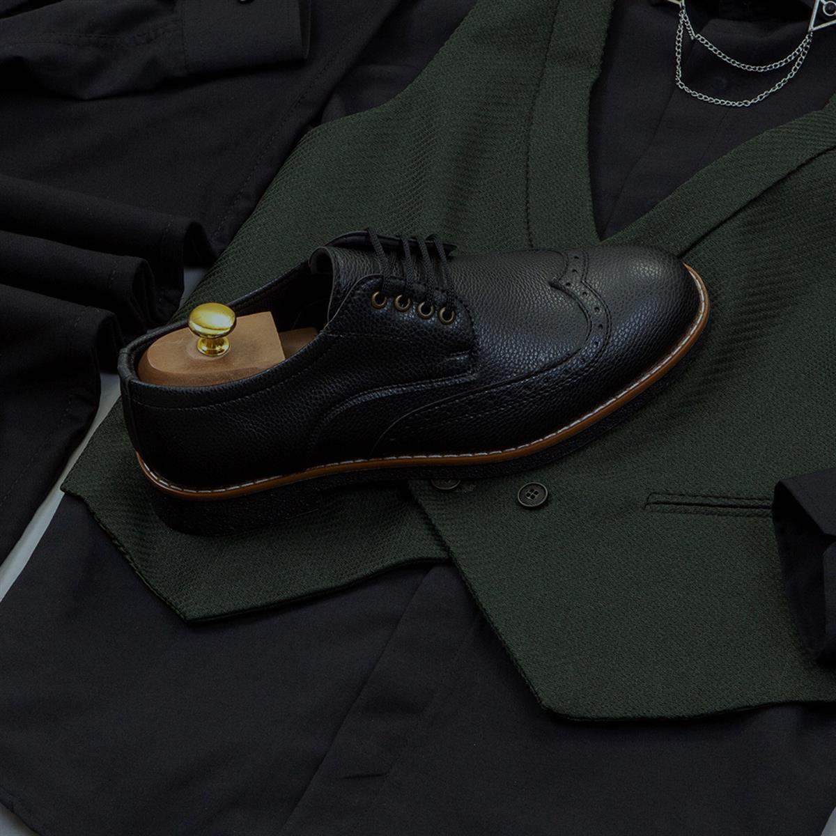 Haki Yelek Gömlek Pantolon Ayakkabı Kombin