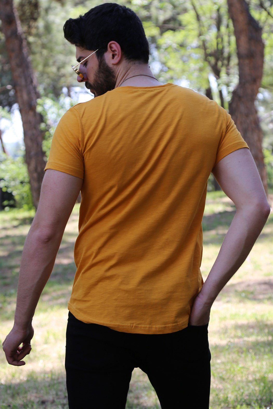 Hardal Oval Kesim Basic Tişört