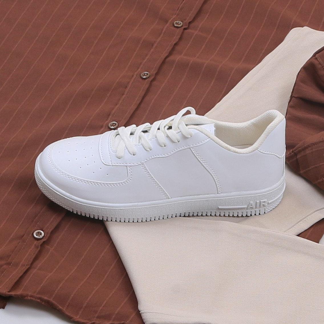 Kahve Çizgili Gömlek Pantolon Ayakkabı Kombin