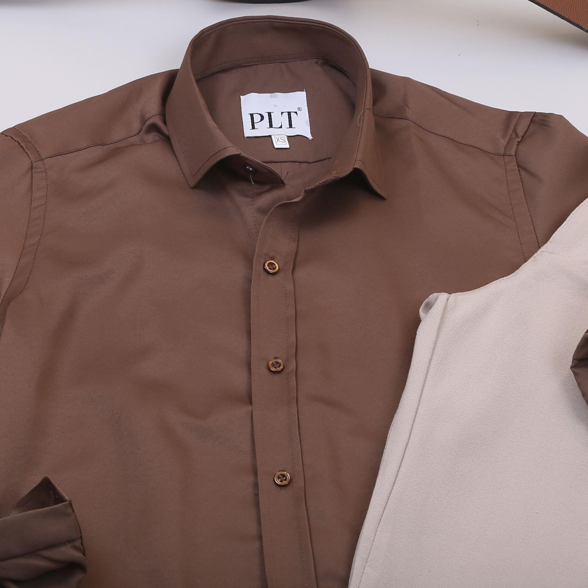 Kahve Gömlek Bej Pantolon Ayakkabı Kombin