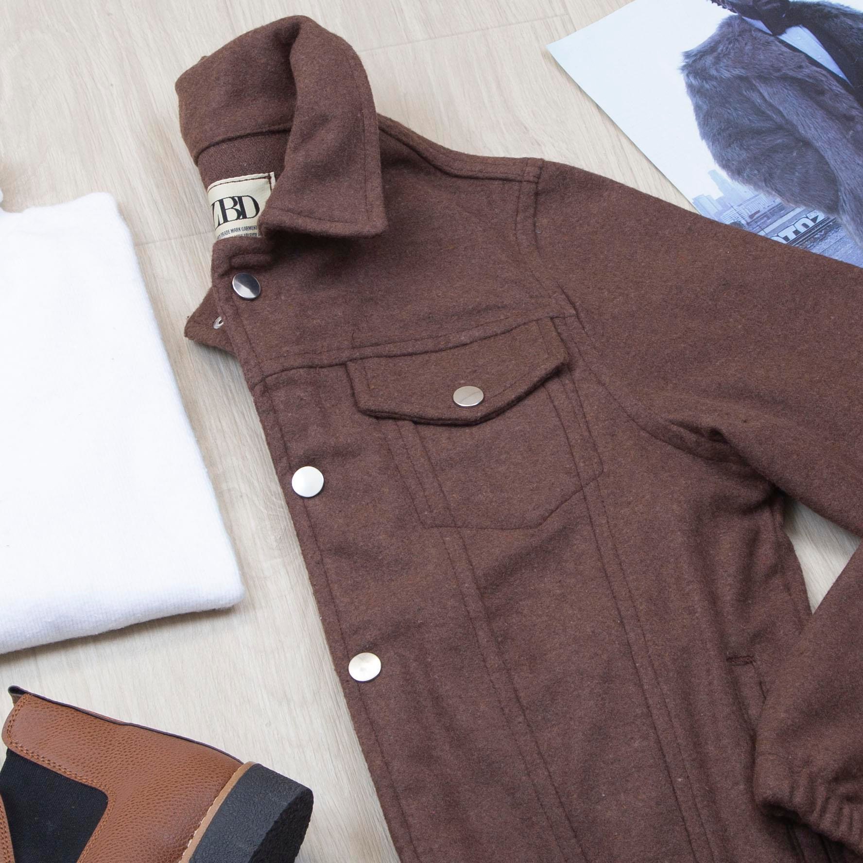 Kahve Kaşe Ceket Boğazlı Body Pantolon Bot Kombin