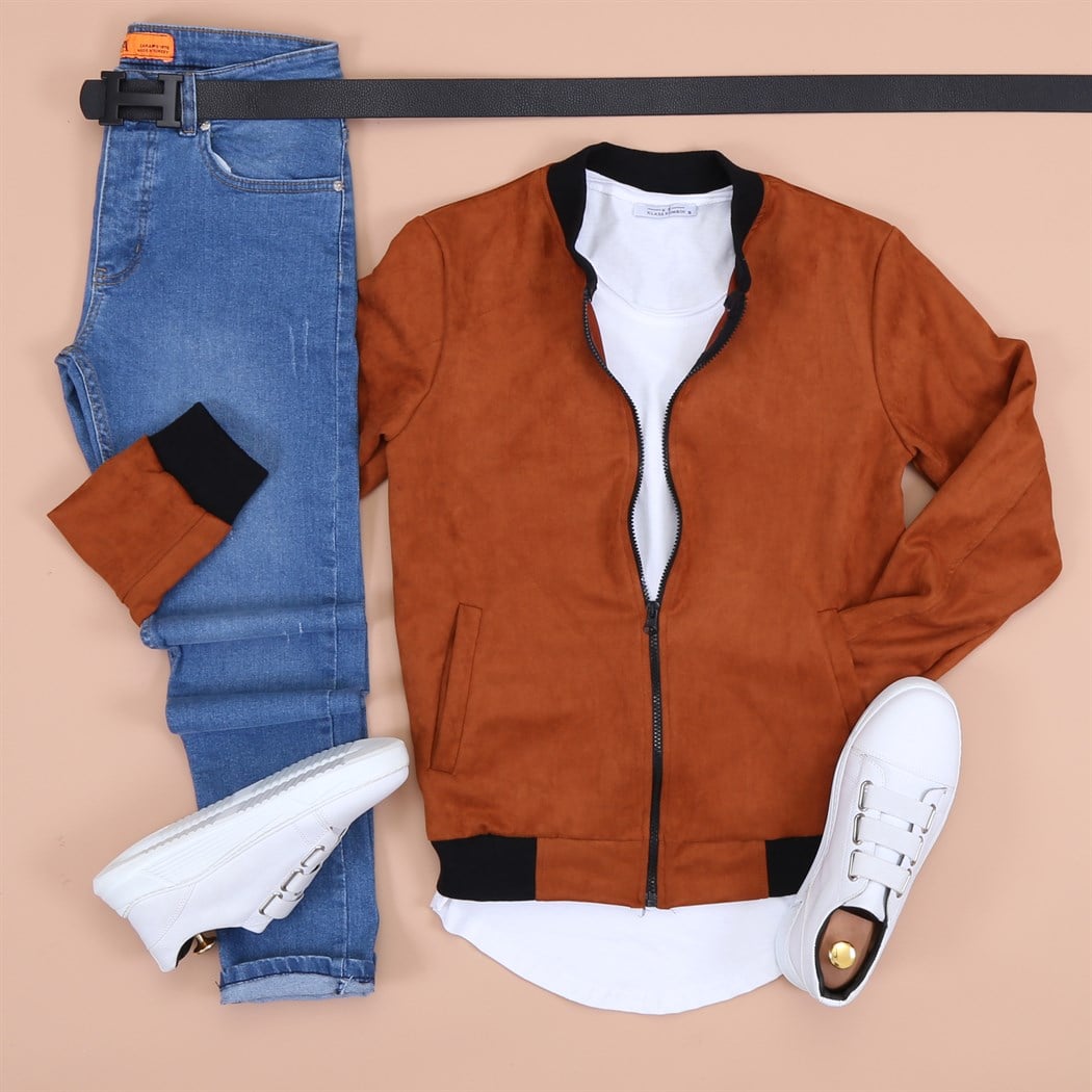 Kahve Kolej Ceketli Pantolon Ayakkabı Kombini