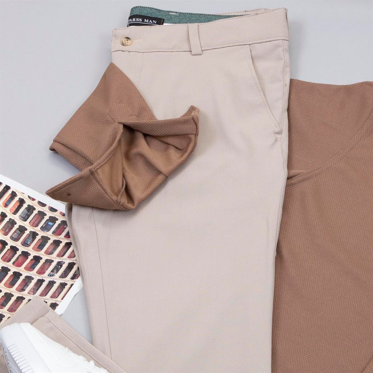 Kahve Spor Gömlek Pantolon Ayakkabı Kombin