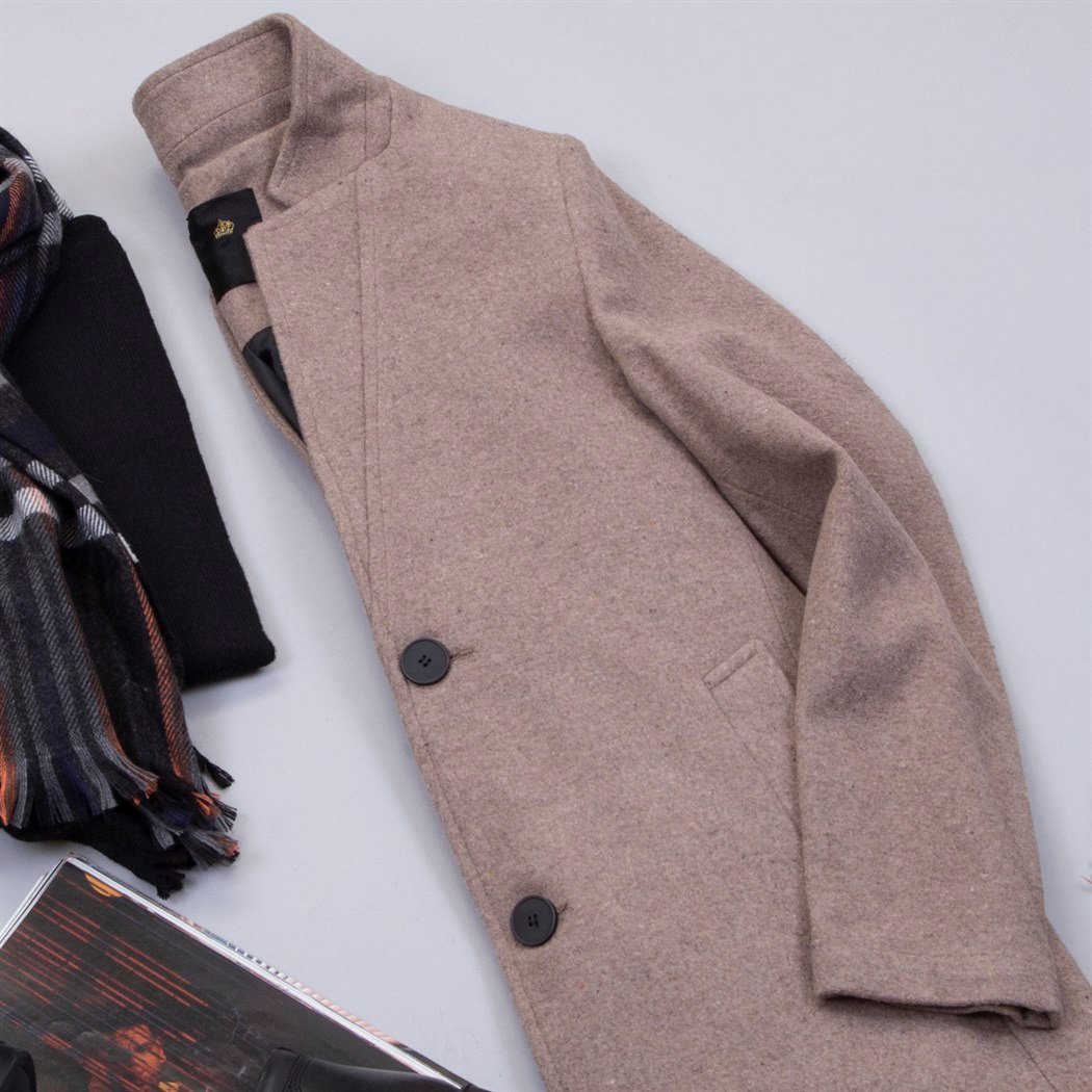 Kahve Uzun Kaşe Kaban Boğazlı Kazak Atkı Pantolon Bot Kombin