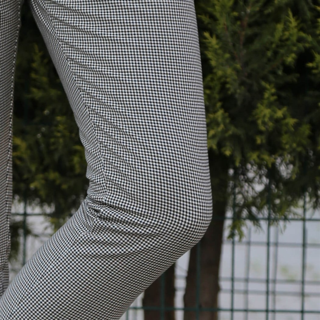 Kahverengi Desenli Kumaş Pantolon