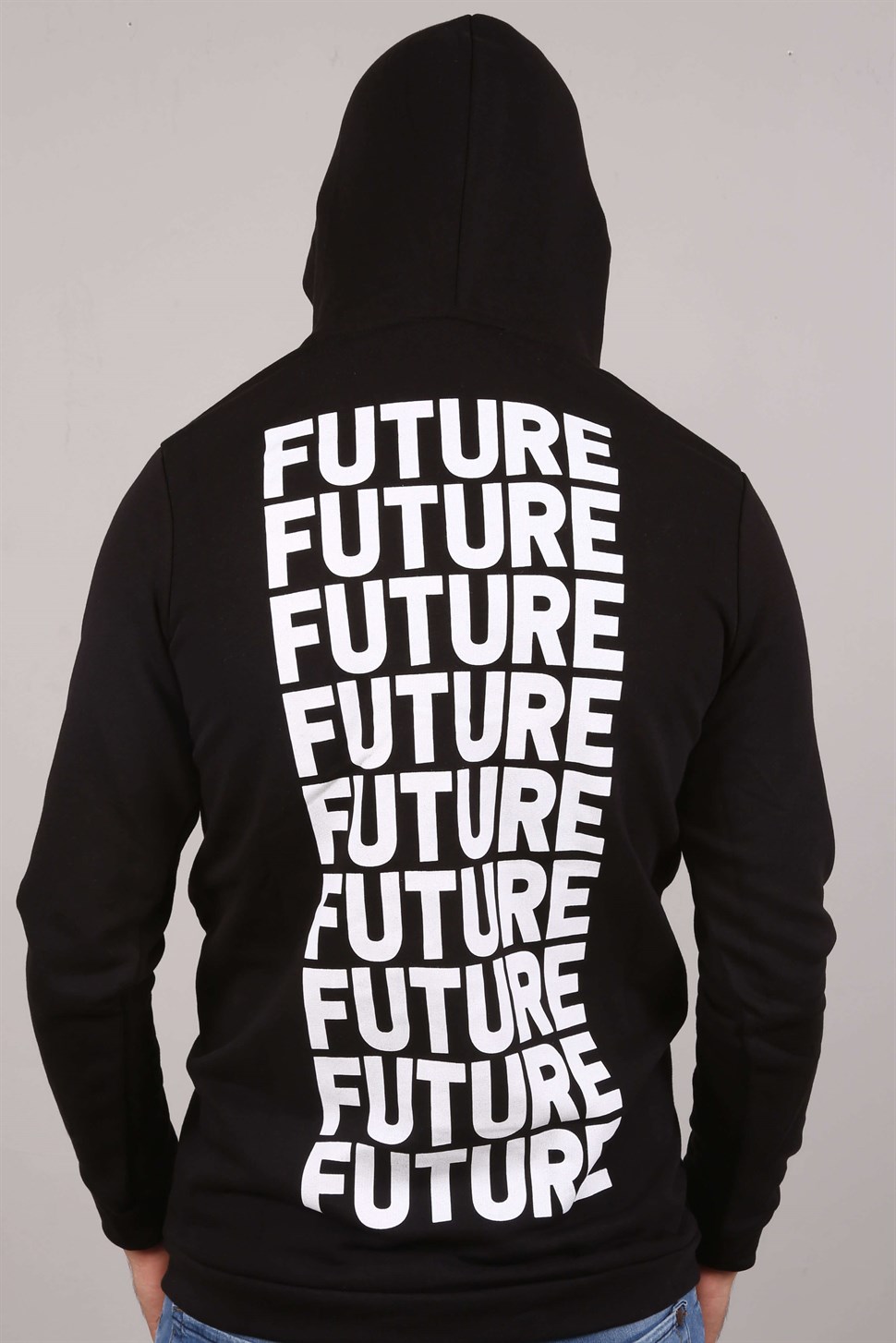 KAPŞONLU KEEP YAZILI SWET SİYAH