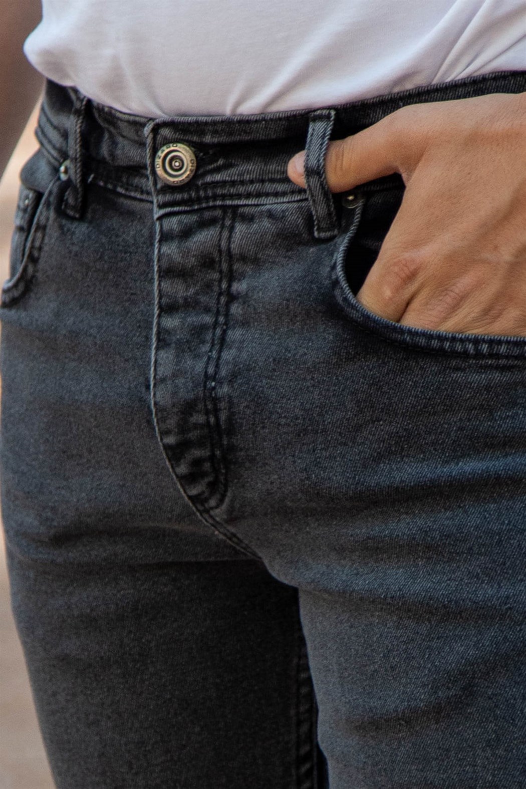 Kar yıkama slim fit füme kot pantolon