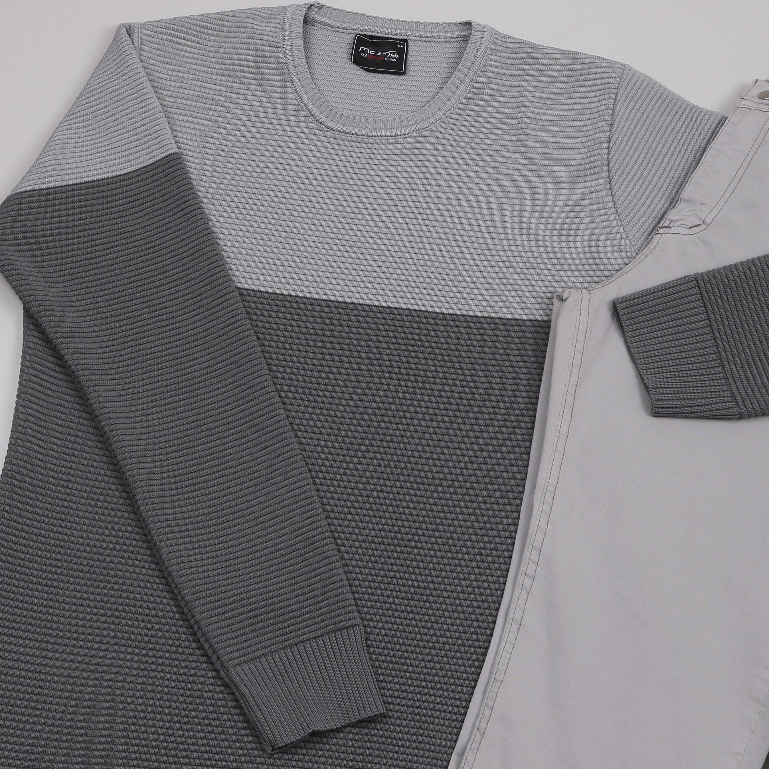 Karışık triko Kazak Gri kot Pantolon