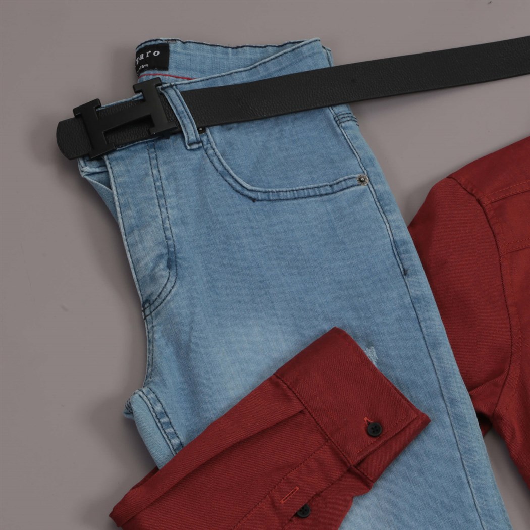 Kiramit Rengi Gömlek Pantolon Ayakkabı Kombini