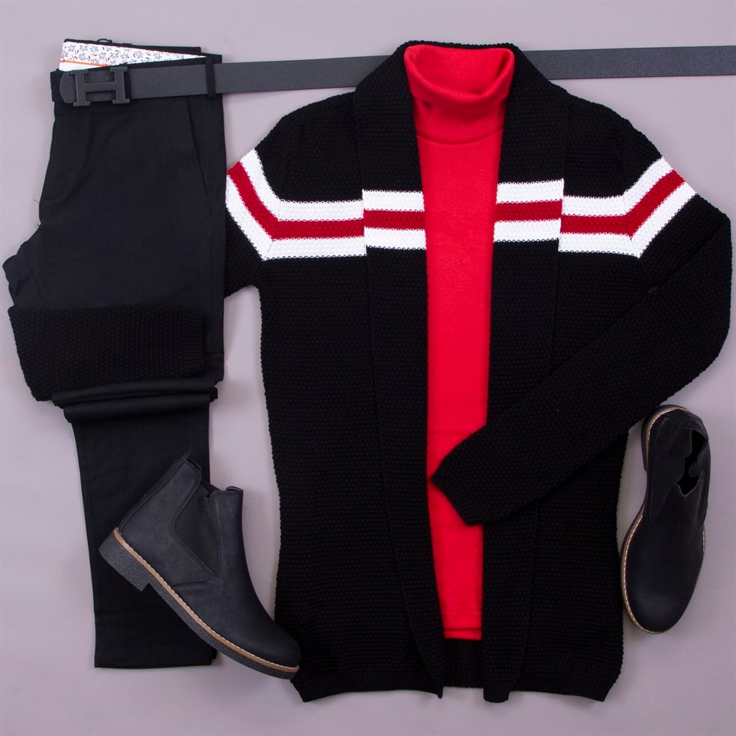 Kırçıllı Hırka Kazak Pantolon Bot Kombin