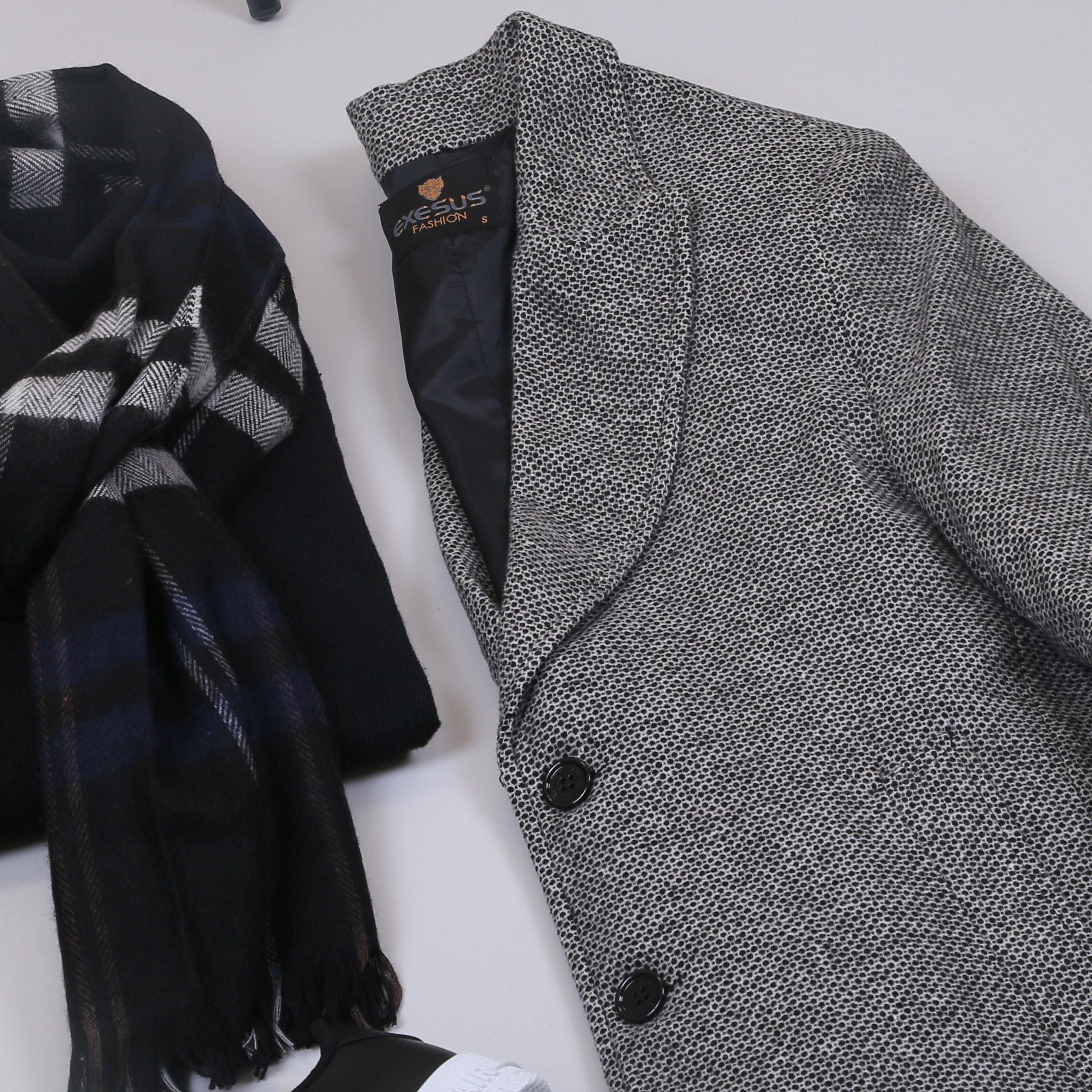 Kırçıllı Kaşe Kaban Boğazlı Body Pantolon Ayakkabı Kombin