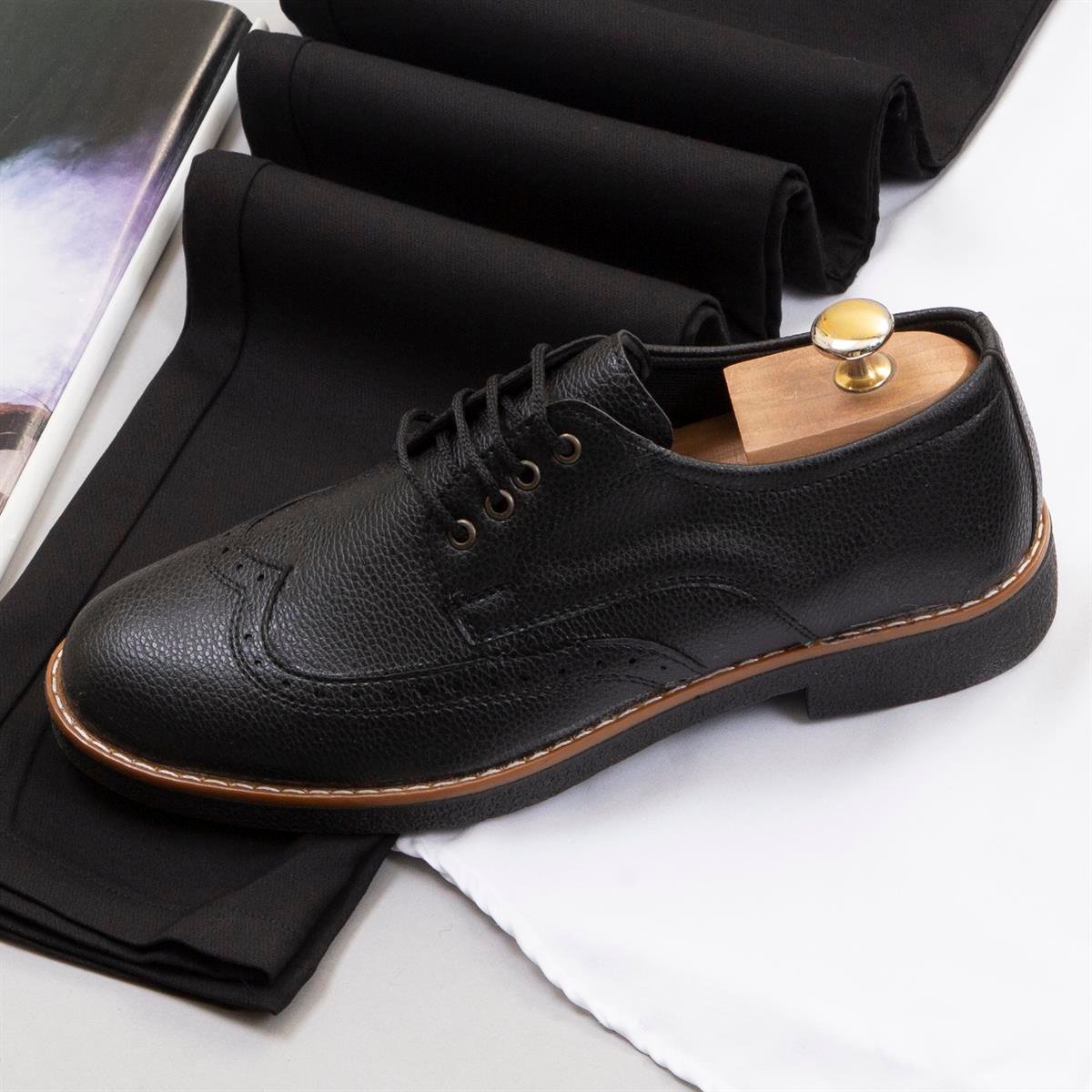 Kırçıllı Siyah Blazer Ceket Gömlek Pantolon Ayakkabı Kombin