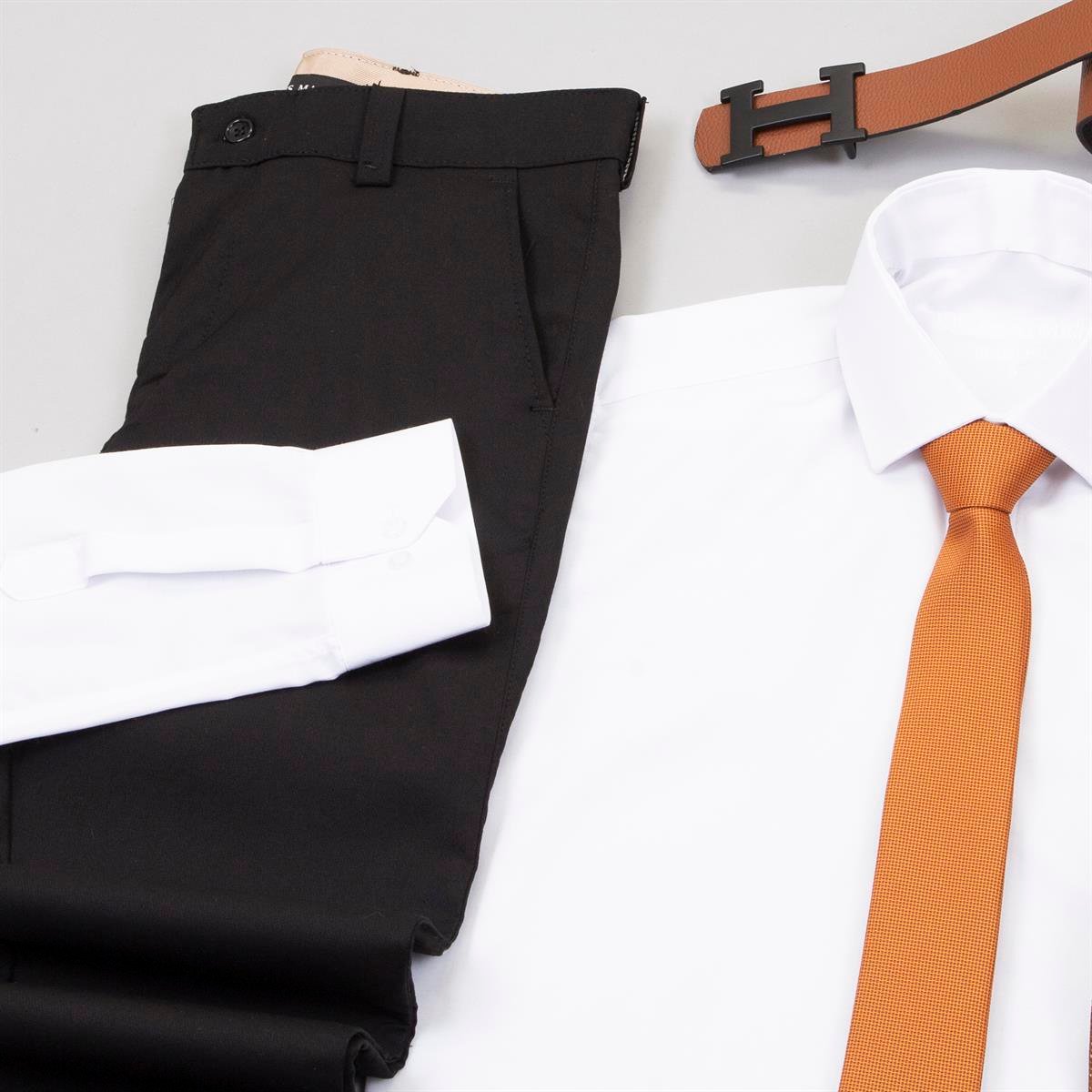 Kırçıllı Taba Blazer Ceket Gömlek Pantolon Ayakkabı Kombin