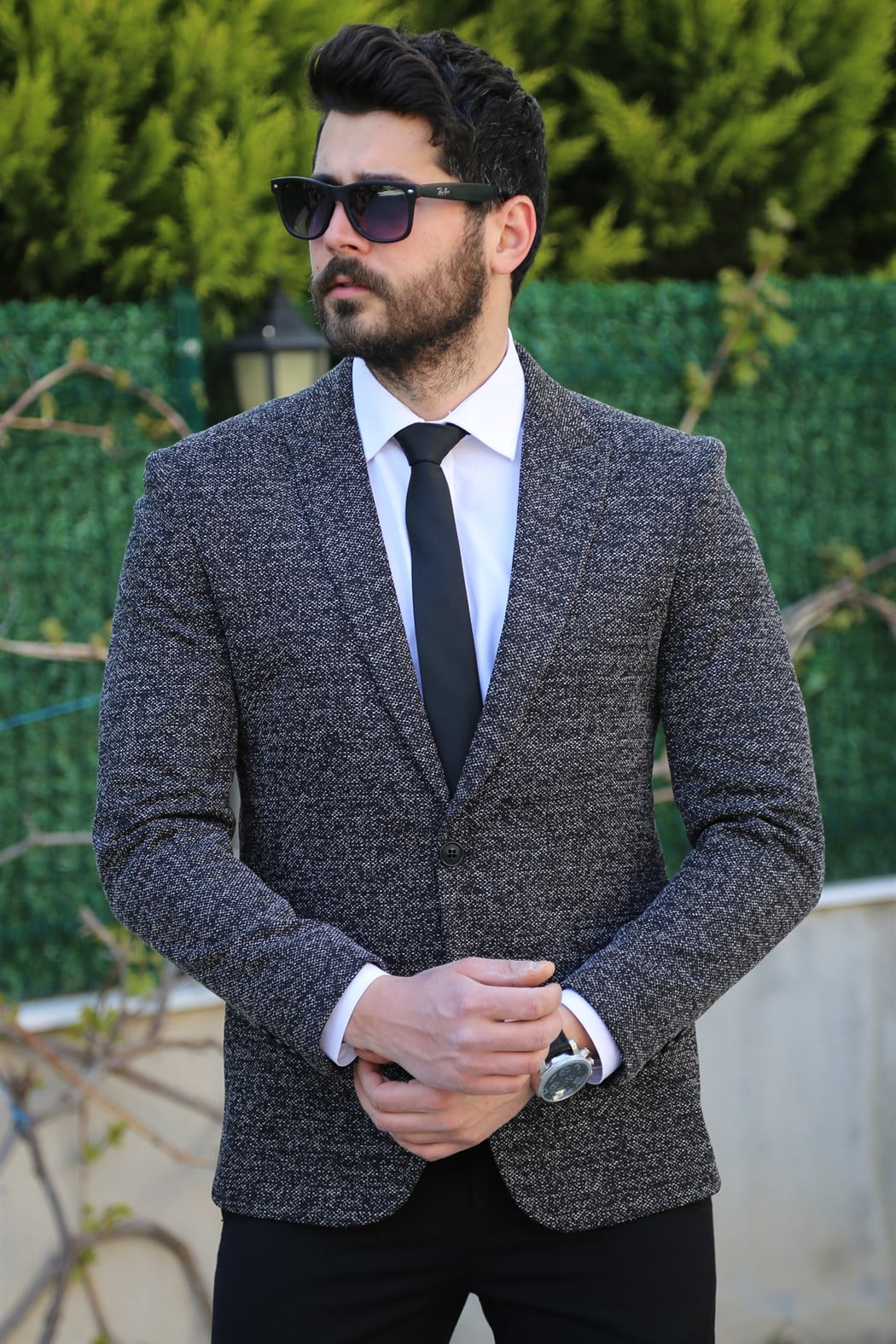 ERKEK  SIYAH DESENLI SIYAH DESENLI