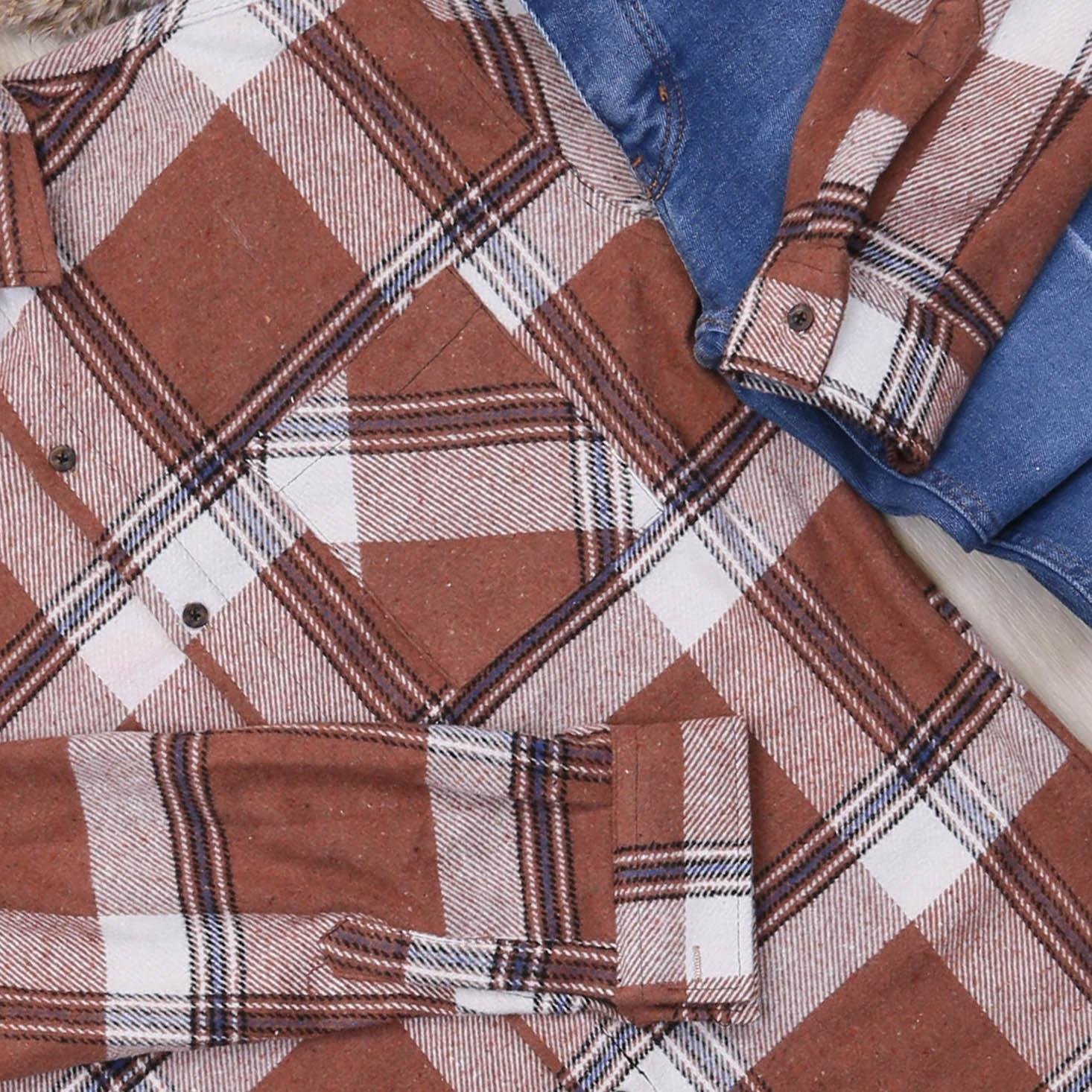 Kiremit Ekose Gömlek Taba Bot Mavi Kot Pantolon Kombin