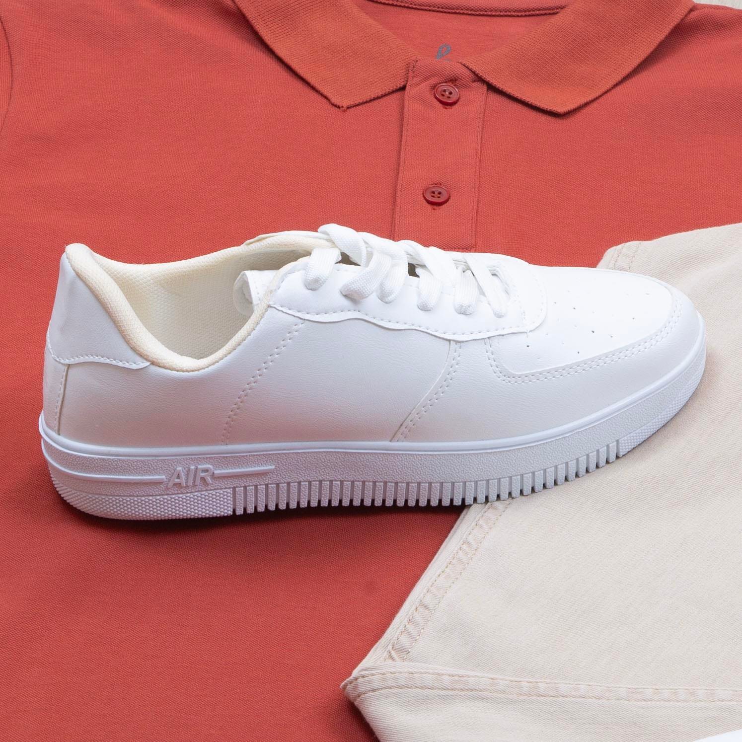 Kiremit Polo Yaka Tişört Pantolon Ayakkabı Kombin