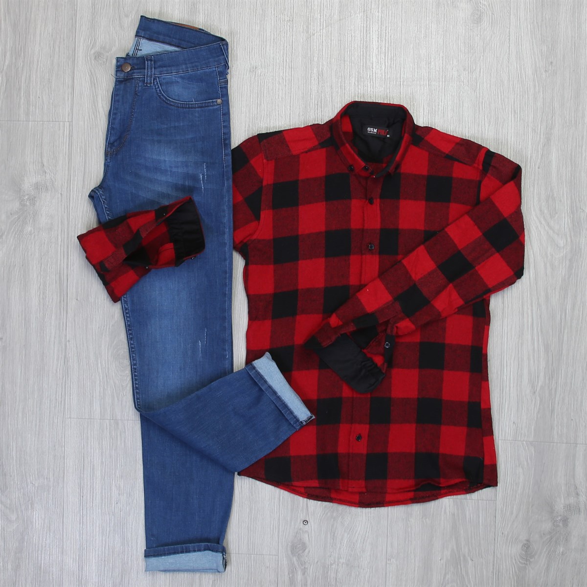 Kırmızı Oduncu Gömlek Kot Kombini