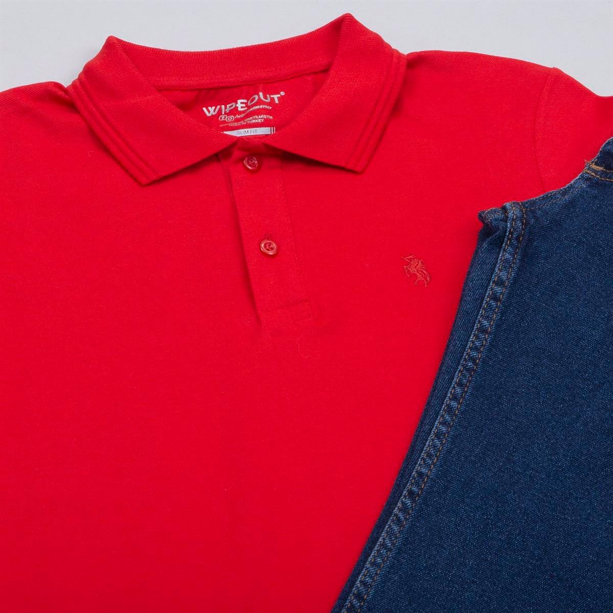 Kırmızı Polo Yaka Tişört Pantolon Ayakkabı Kombin