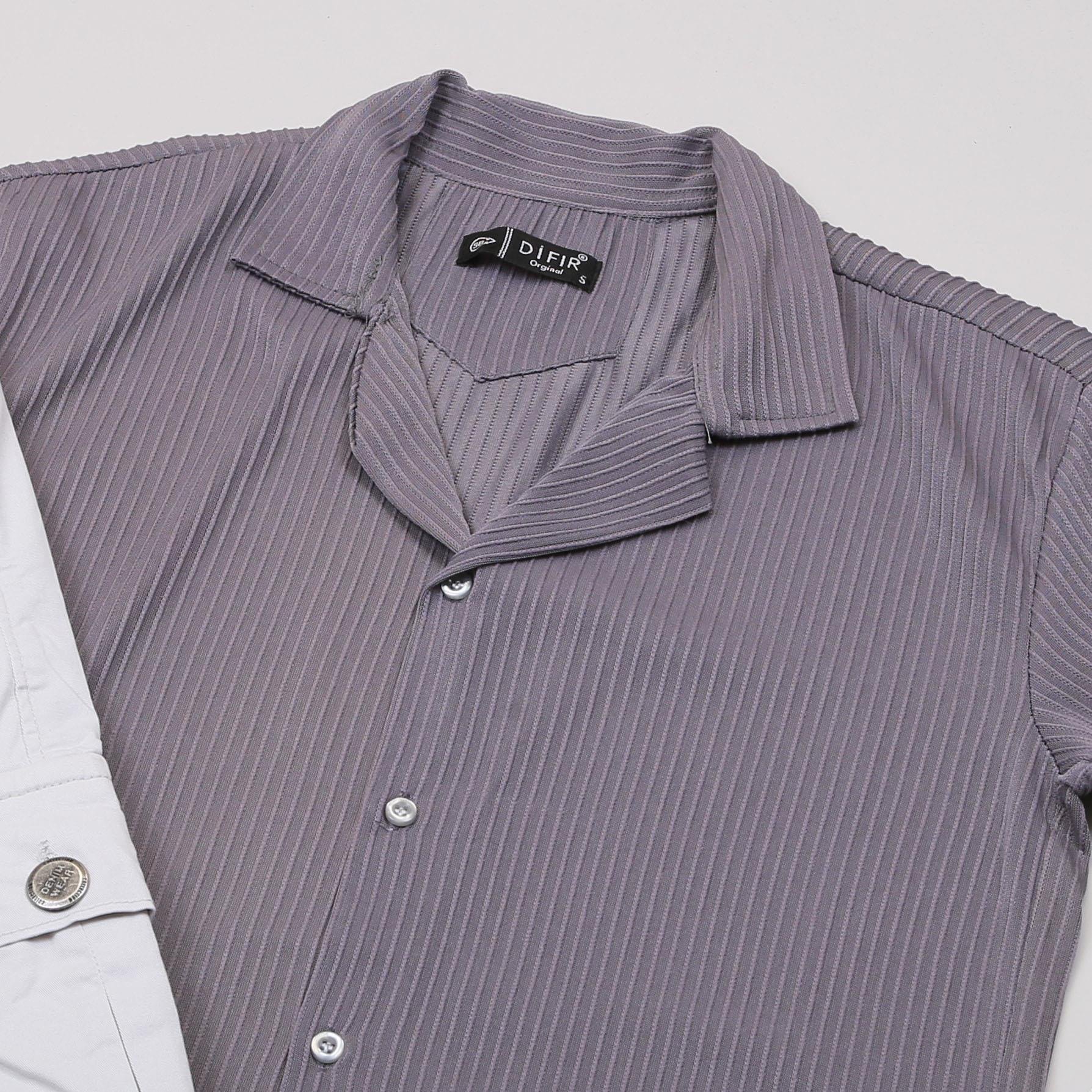 Kısa Kollu Füme Gömlek Şort Ayakkabı Kombin