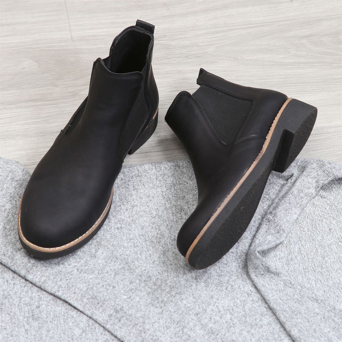 Kot Gri Kazak Bot Kombini