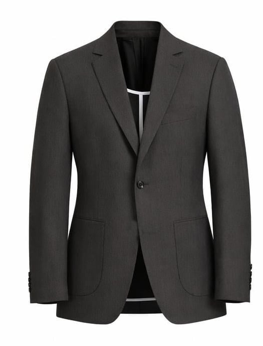 Koyu Gri Gofre Kumaş Ceket  Pantolon Kombini