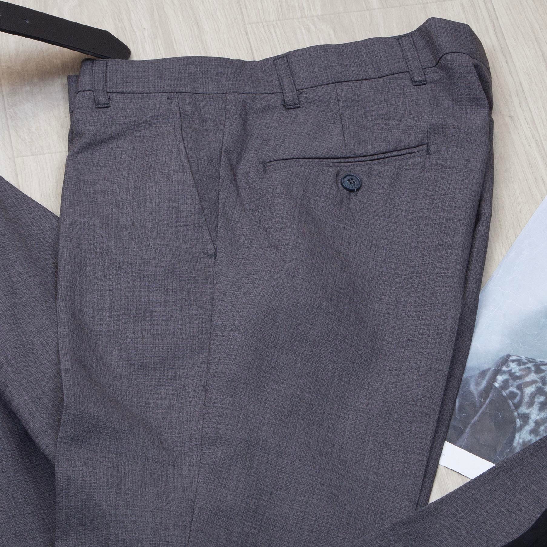 Koyu Gri Kruvaze Takım Elbise Kombini