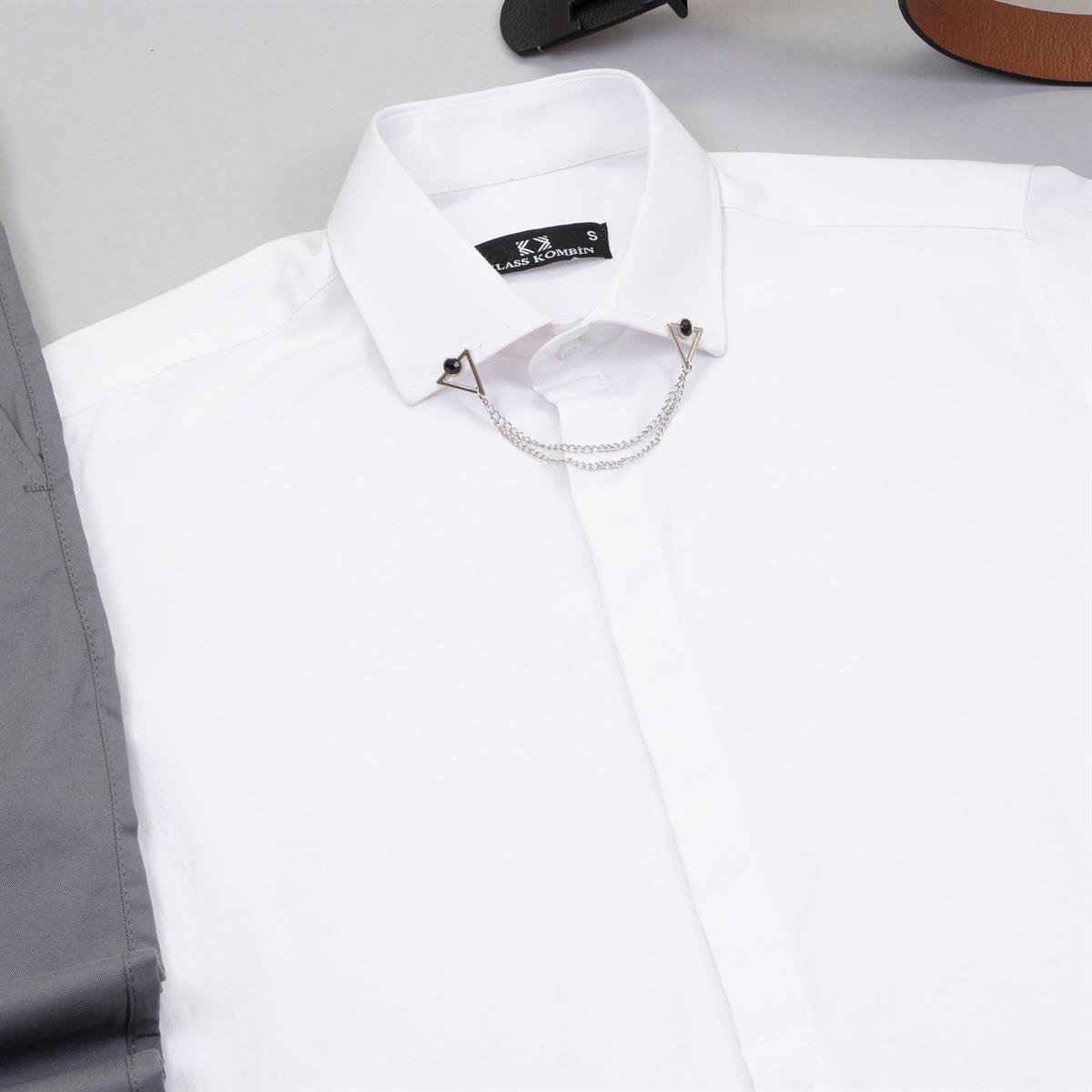 Koyu Gri Pantolon Beyaz Gömlek Ayakkabı Kombin