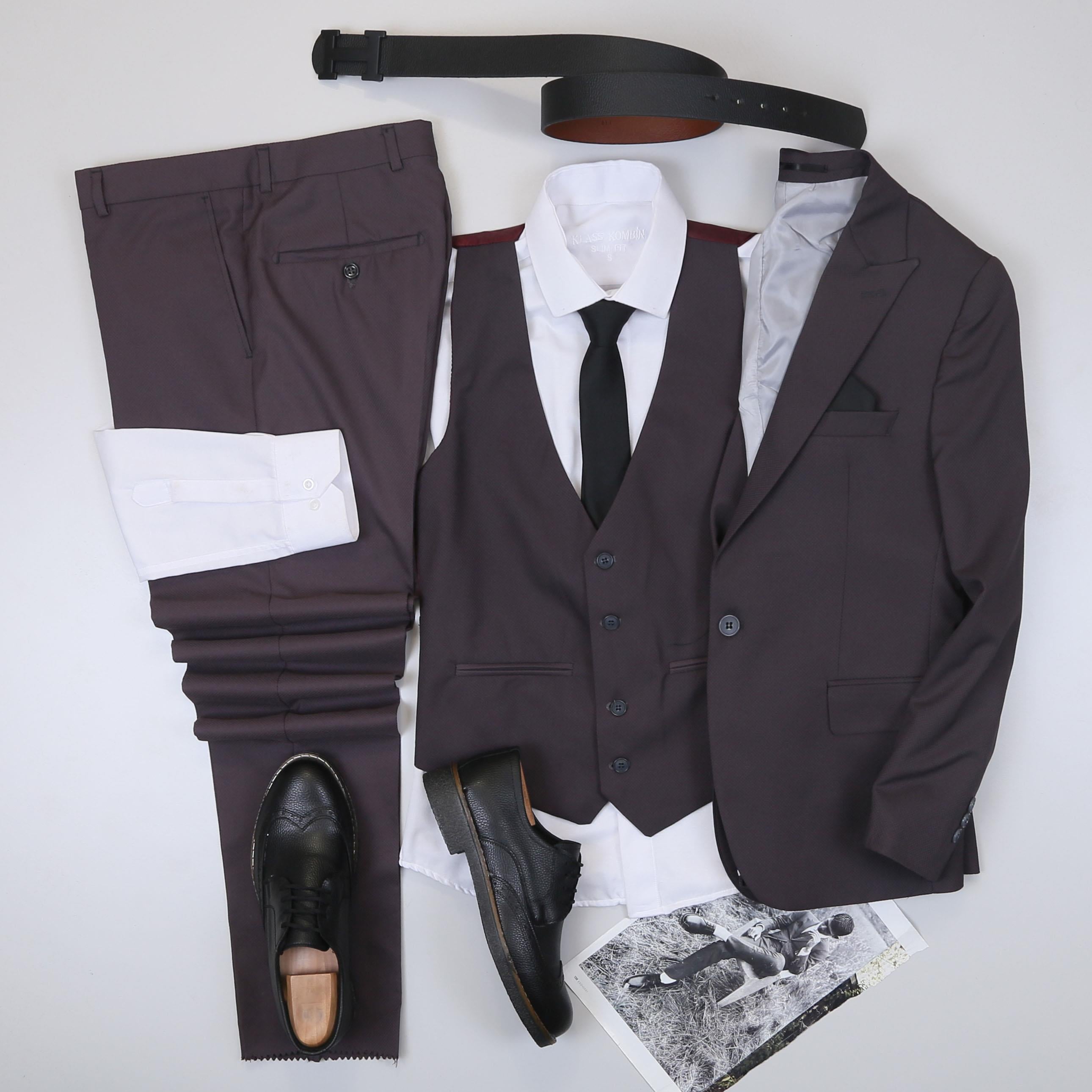 Koyu Gri Takım Elbise Kombini