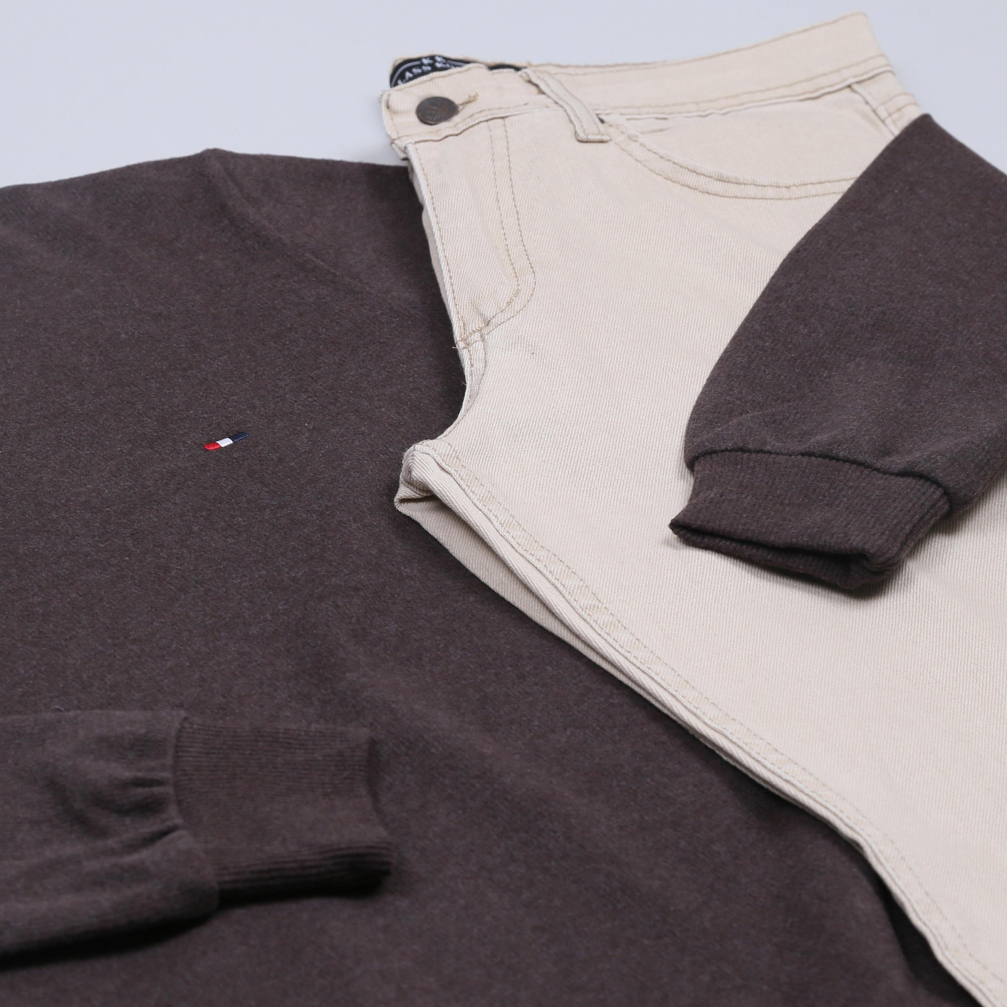 Koyu Kahve Kazak Kot Pantolon Bot Kombini