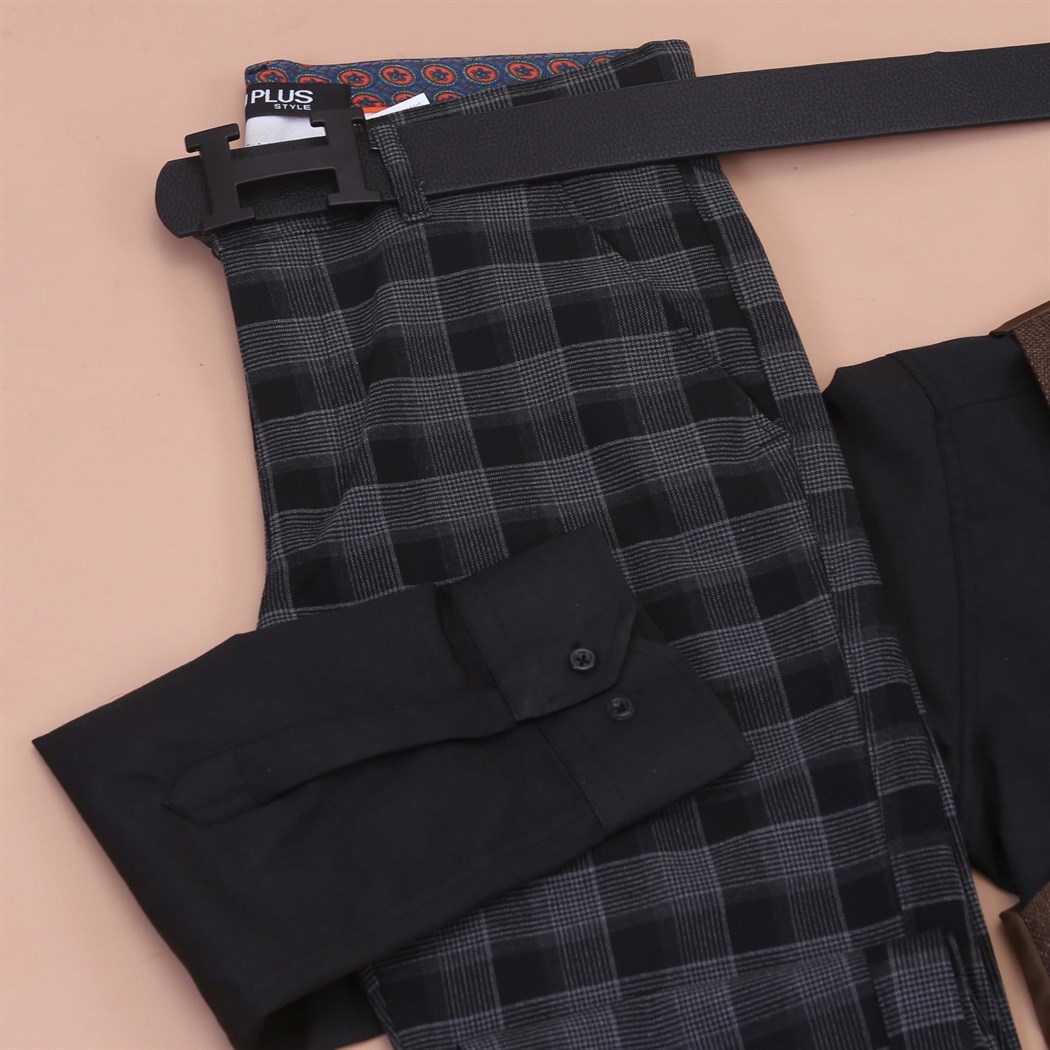 Koyu Kahve Yelek Siyah Gömlek Kumaş Pantolon Klasik Ayakkabı Koımbini 