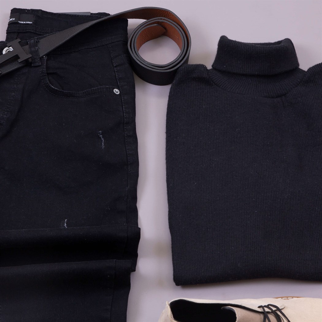 krem kaşe mont kazak pantolon bot kombini