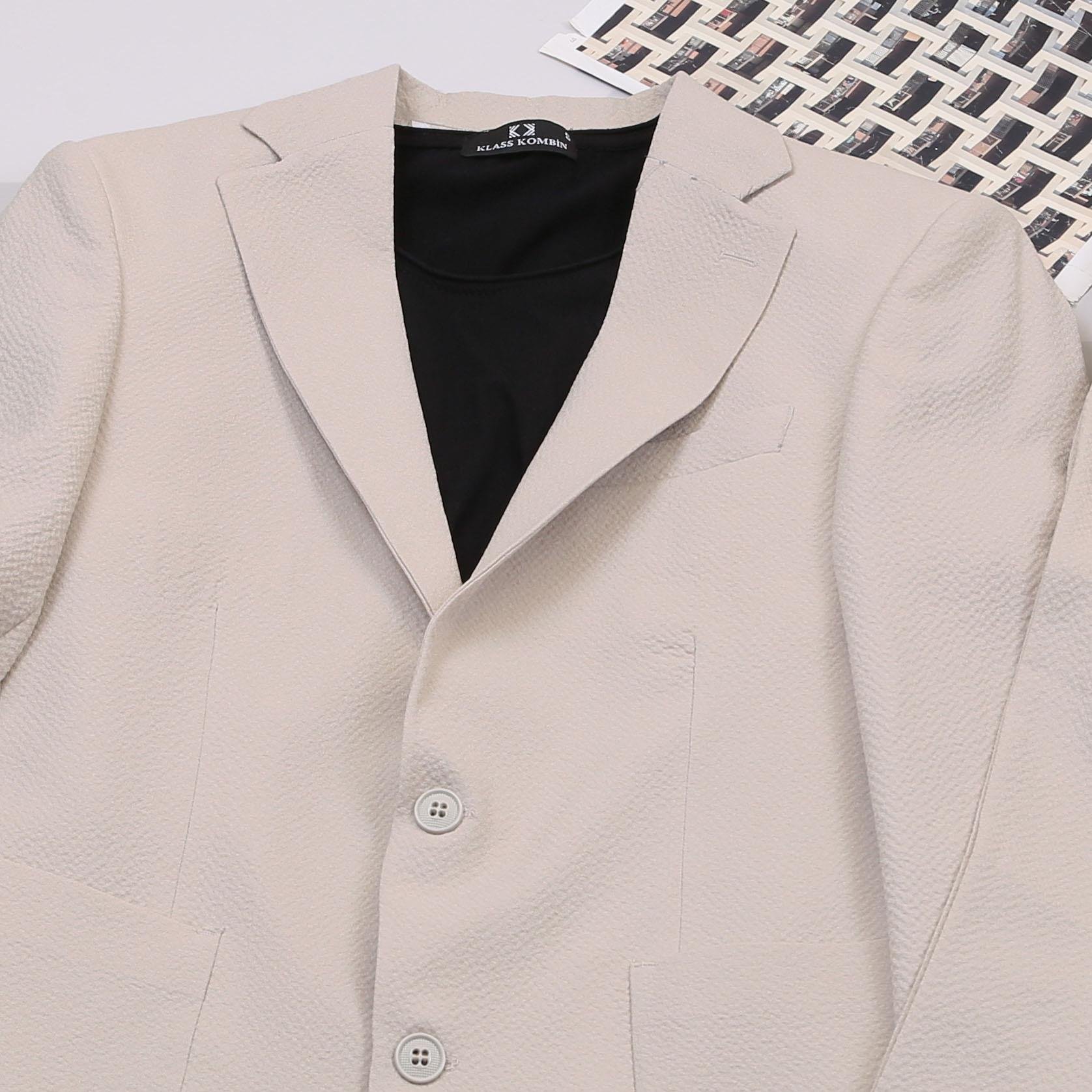 Krem Takım Elbise Kombini