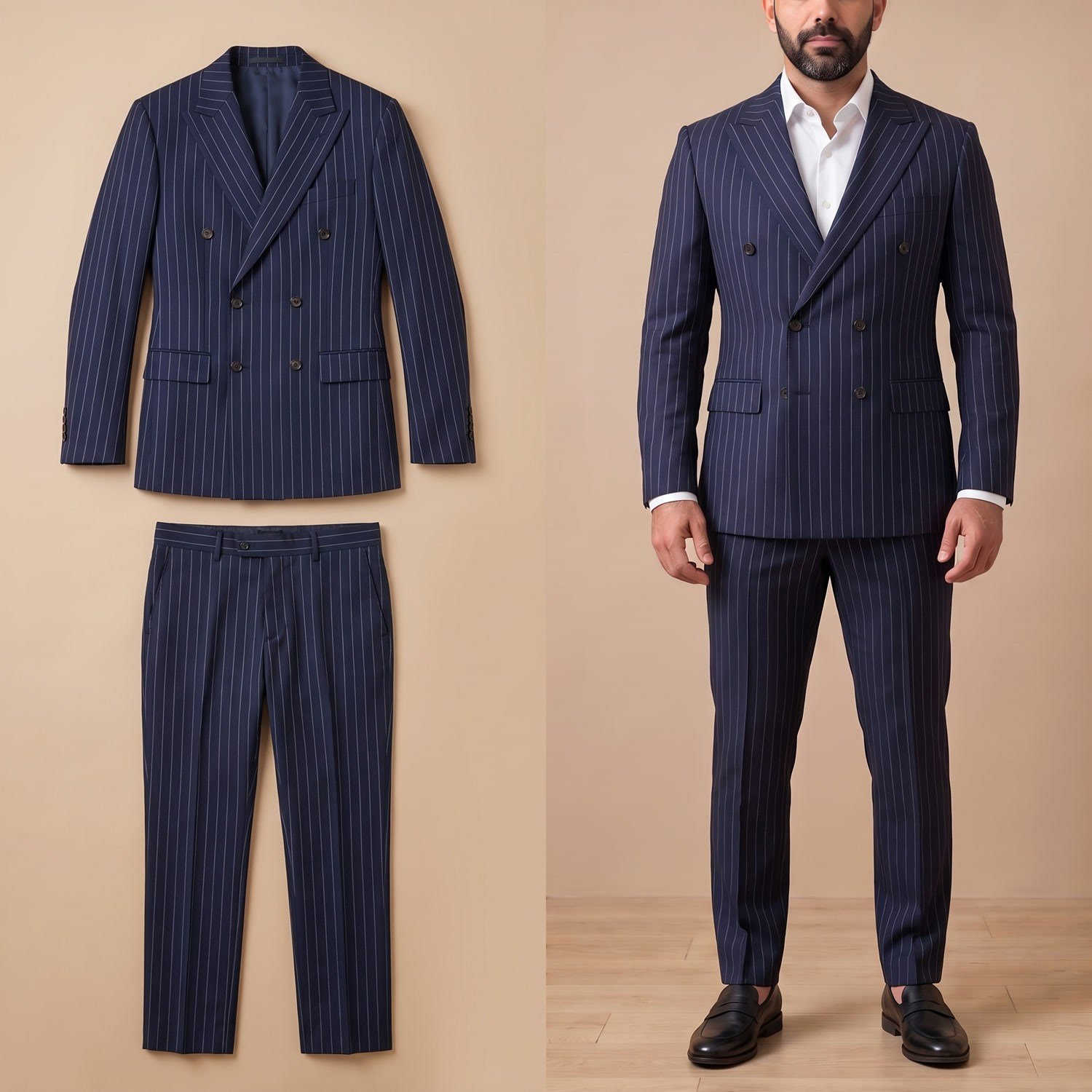 Kruvaze Ceket Pantolon 2'li Set