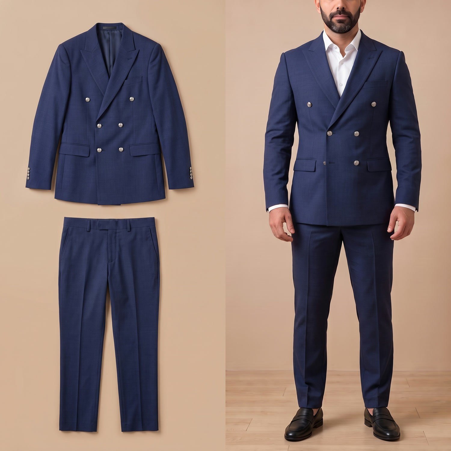 Kruvaze Ceket Pantolon 2'li Set