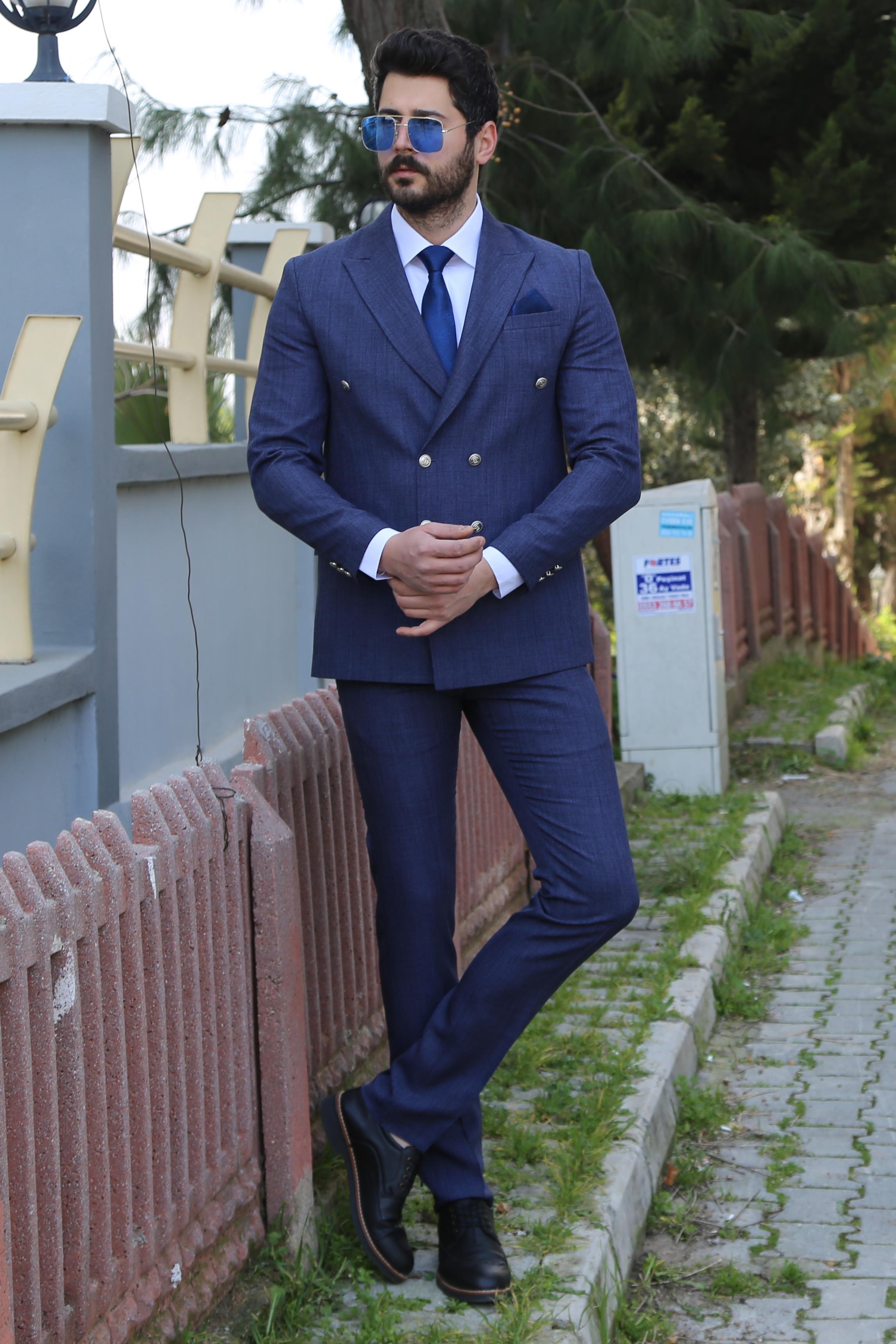 Kruvaze Ceket Pantolon 2'li Set