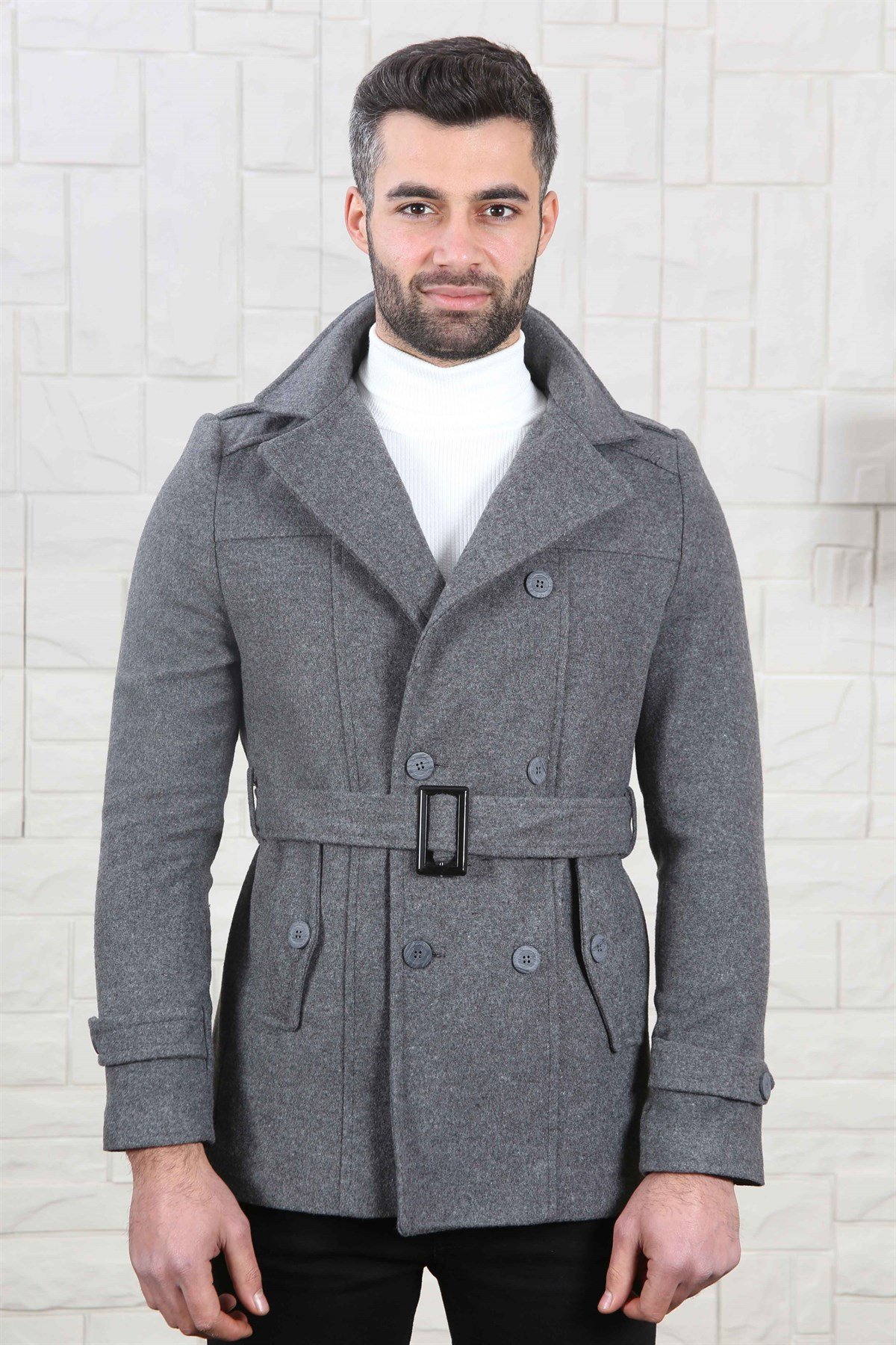 KRUVAZE YAKA ERKEK KAŞE MONT FÜME