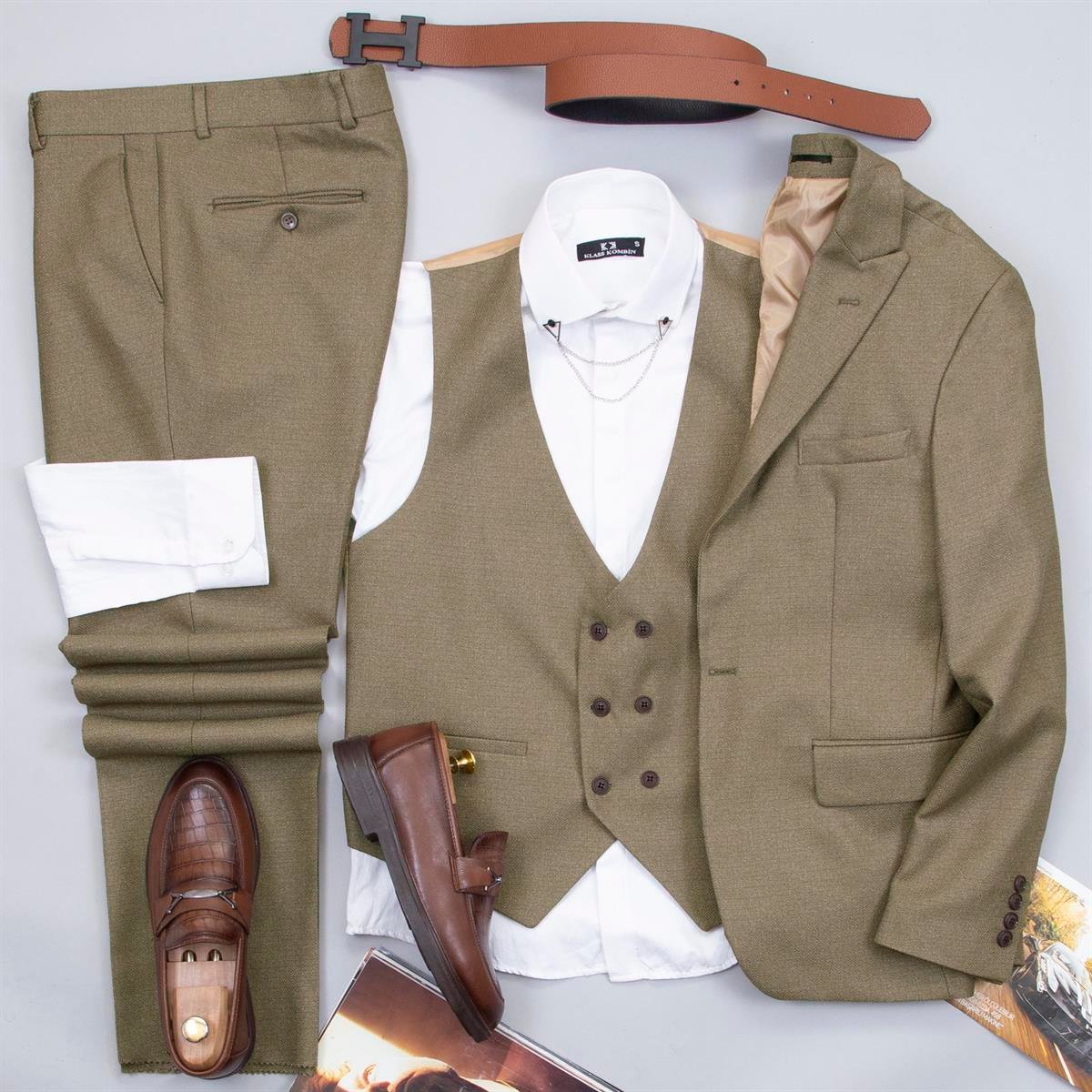 Kum Takım Elbise Kombini