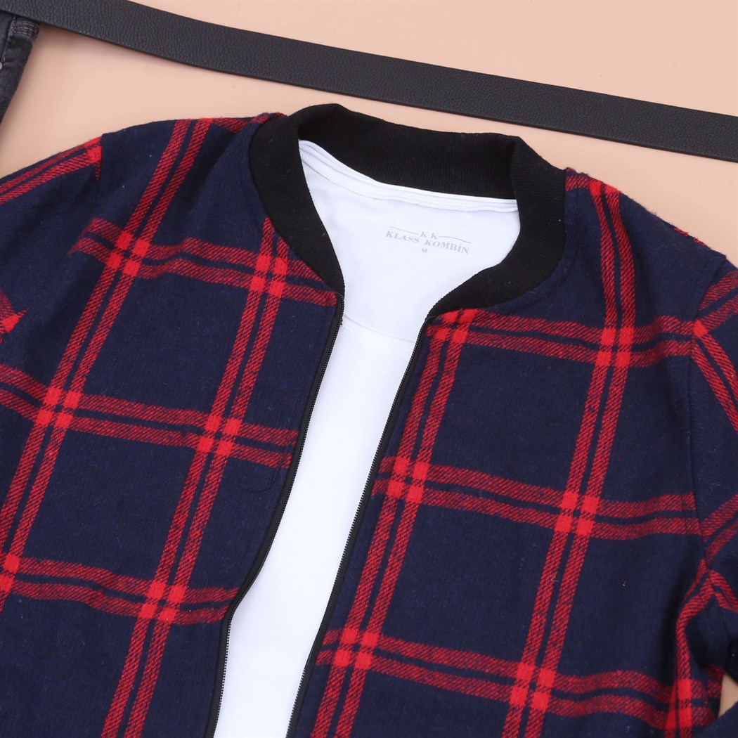 laciver Ekoseli Triko Ayakkabı kombini