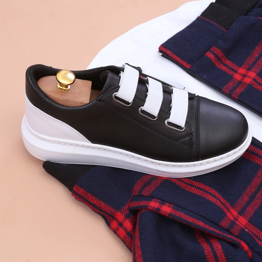 laciver Ekoseli Triko Ayakkabı kombini