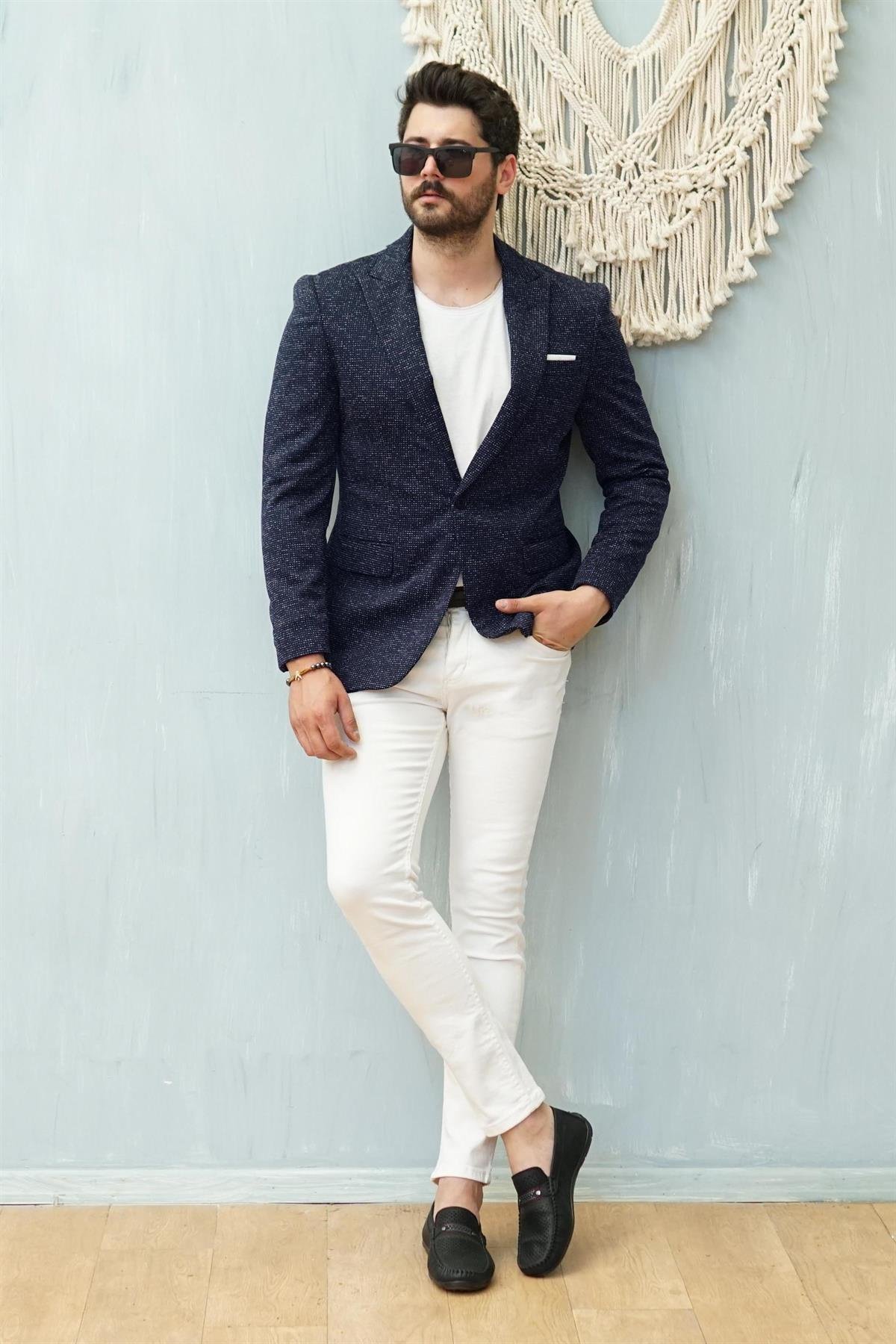 Lacivert Blazer Ceket Kombini