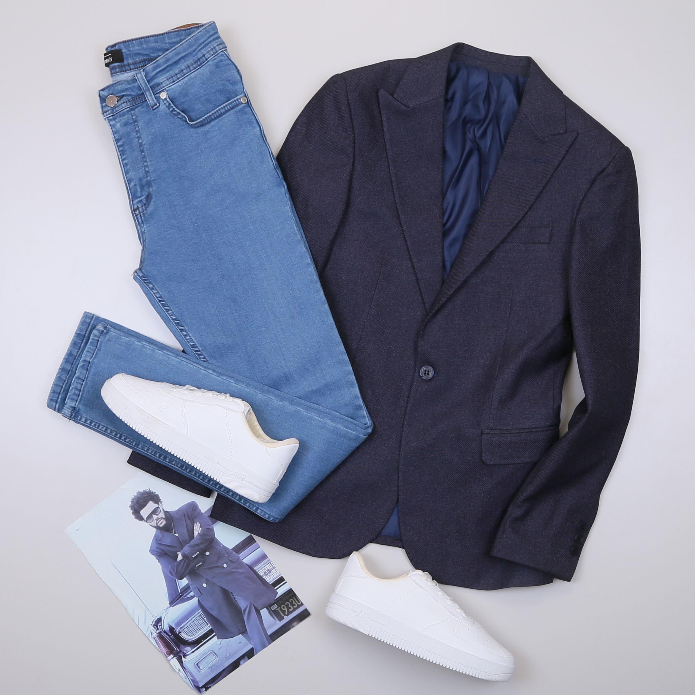 Lacivert Blazer Ceket Pantolon Ayakkabı Kombin