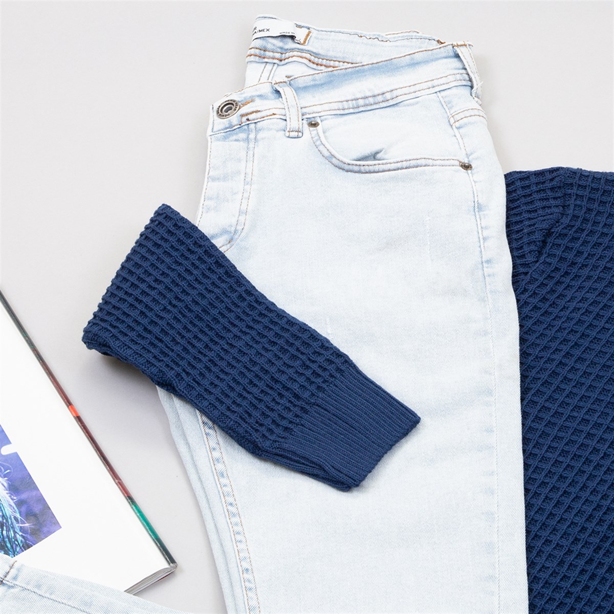 Lacivert Triko Kazak Pantolon Ayakkabı Kombin