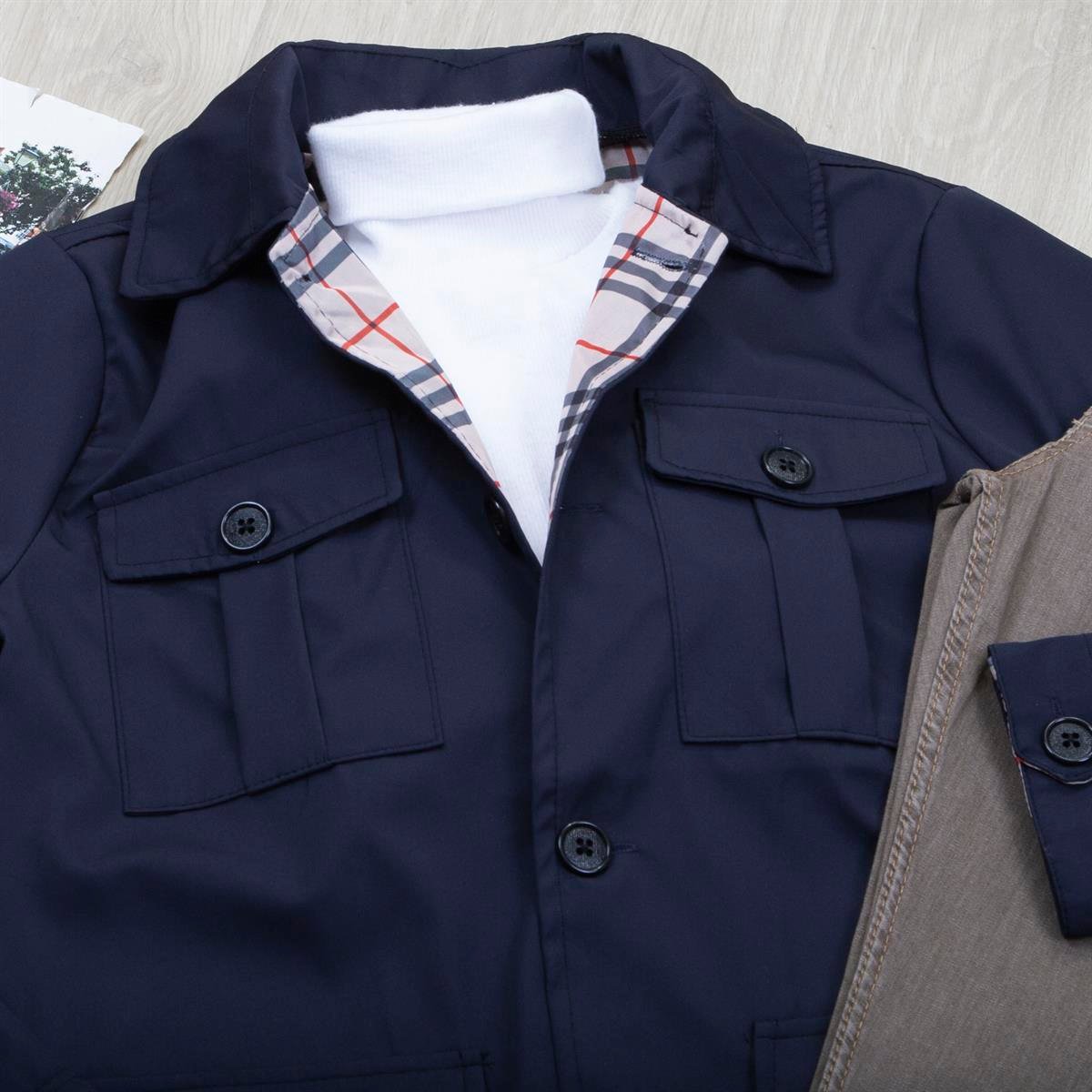 Lacivert Ceket Boğazlı Body Pantolon Bot Kombin