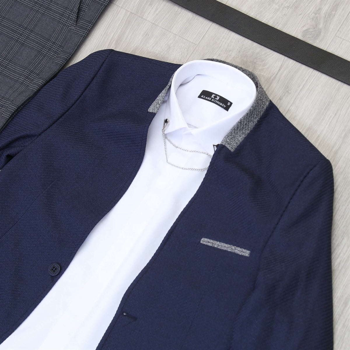 Lacivert Ceket Pantolon Gömlek Ayakkabı Kombini